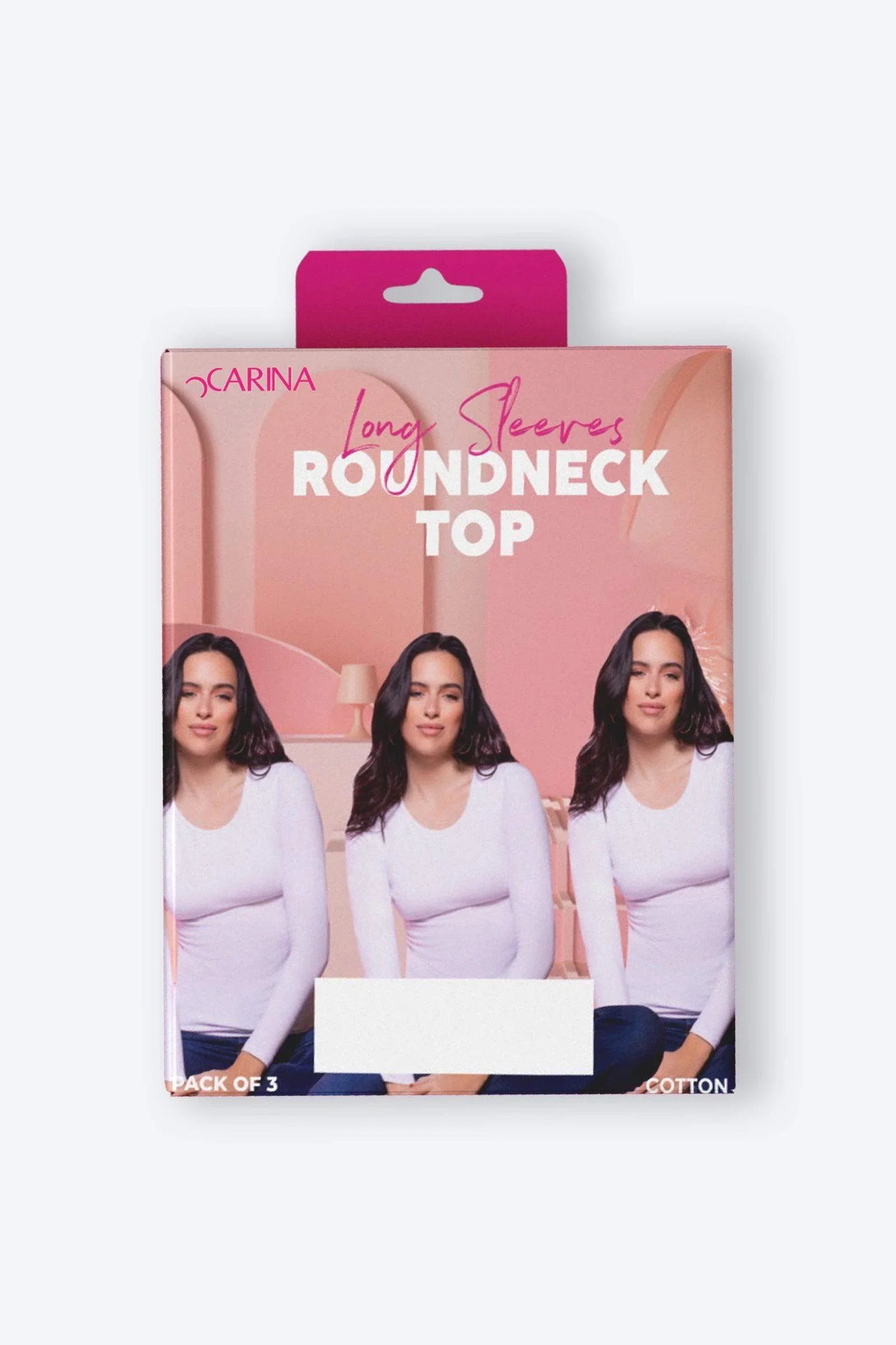 Pack of 3 Round Neck Long Sleeves Top - Carina - كارينا