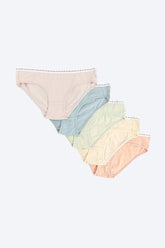 Pack of 5 Colored Bikini Panties - Carina - كارينا