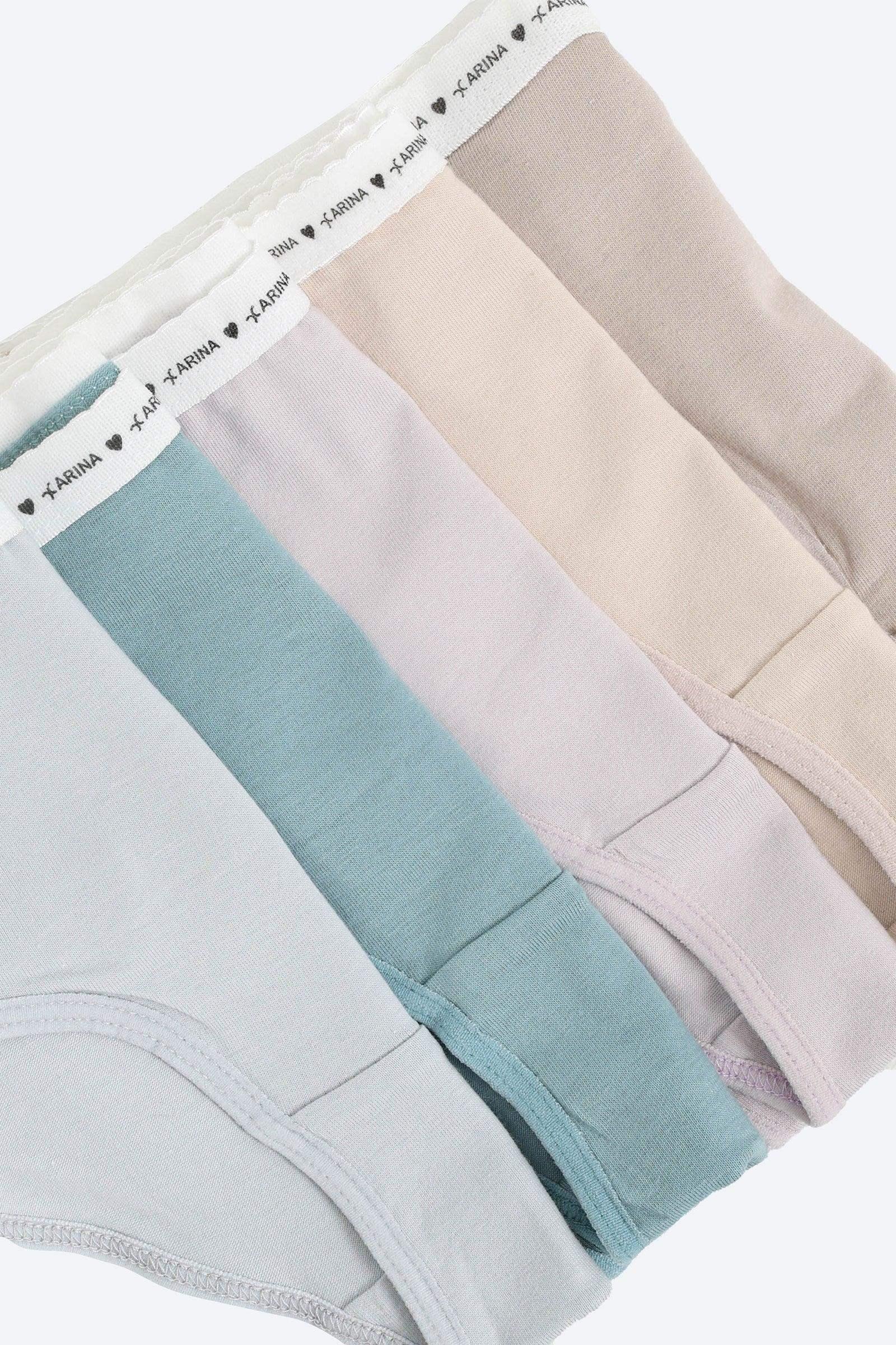 Pack of 5 Colored Brief Panties - Carina - كارينا
