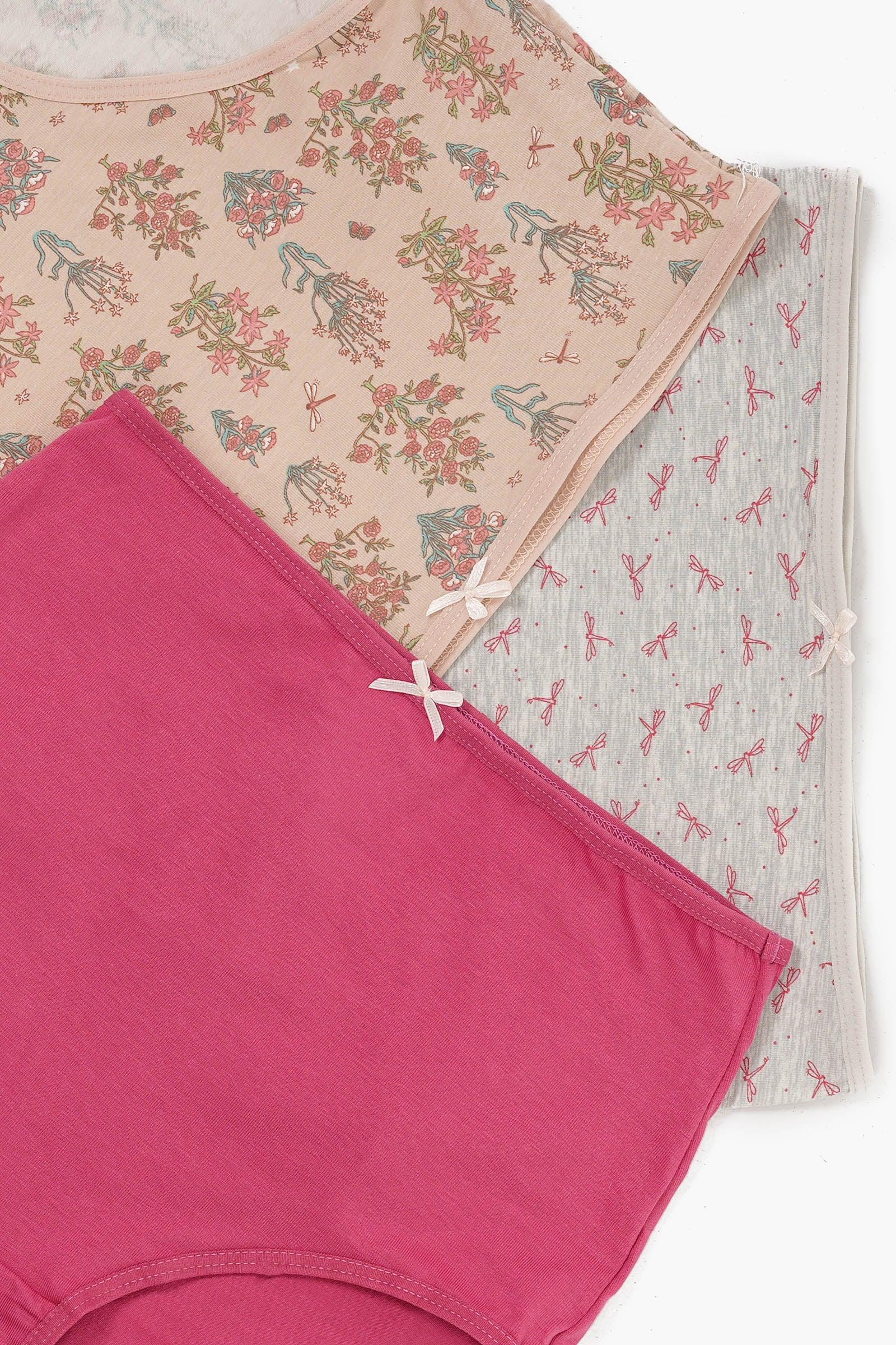 Pack of 7 Colored Full Brief Panties - Carina - كارينا