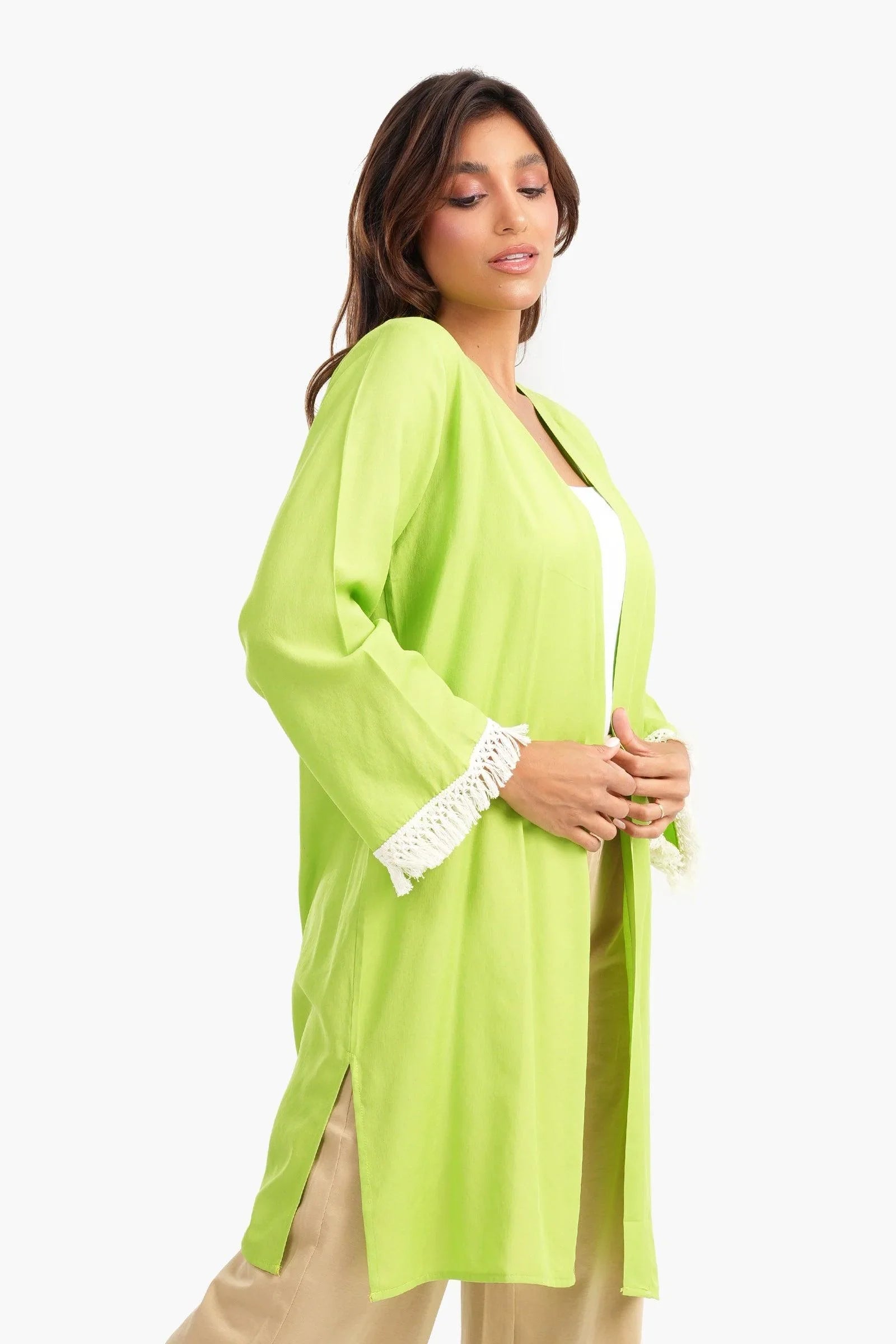 Palm Back Print Kimono - Carina - كارينا