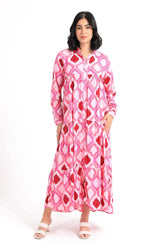 Pink & Red Shirt Dress - Carina - كارينا