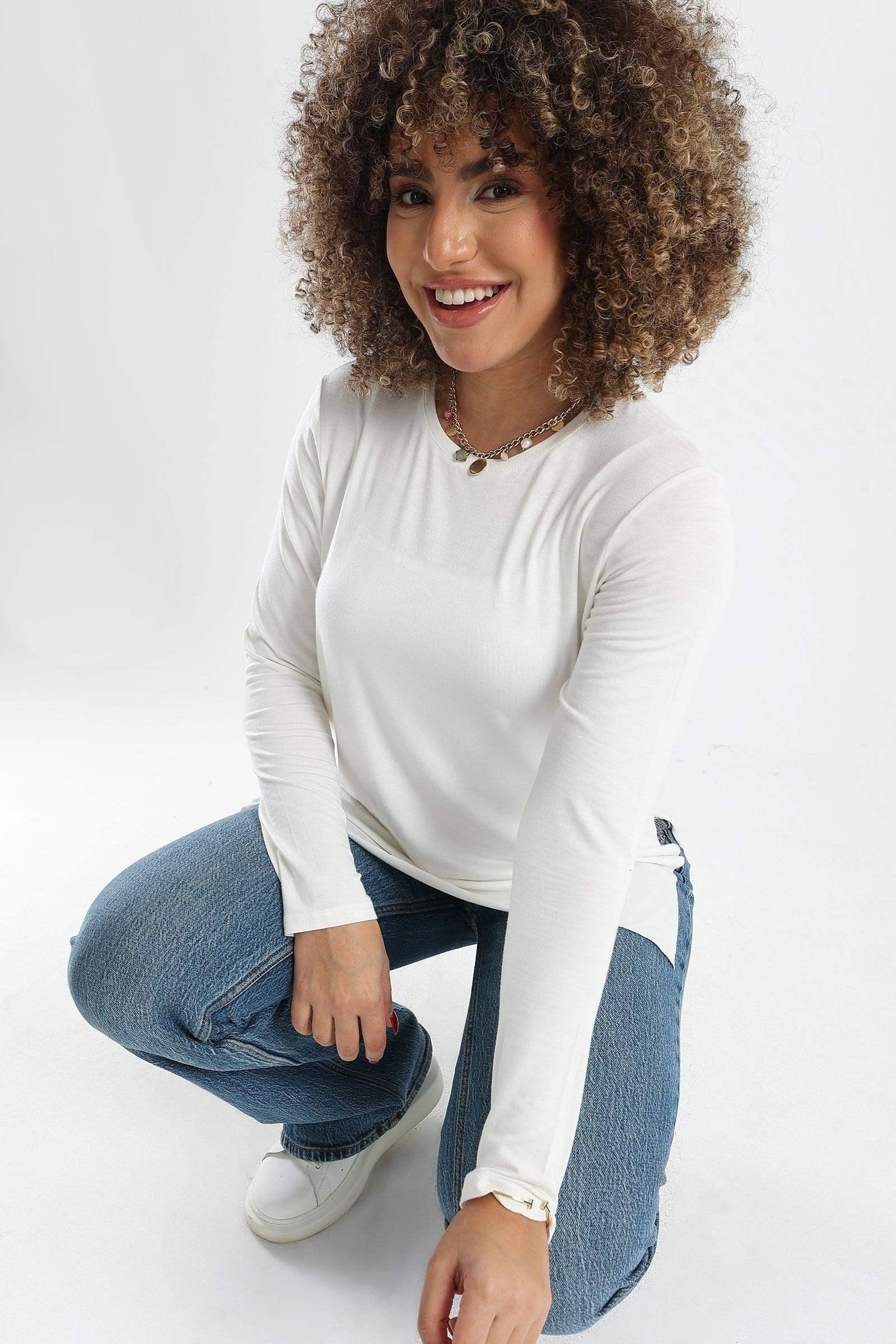 Plain Long Sleeves T-Shirt - Carina - كارينا