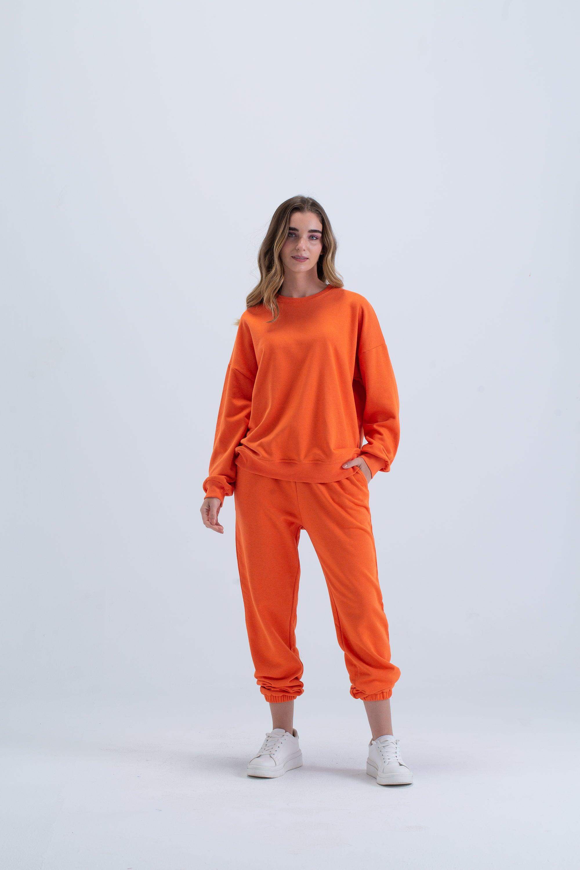 Plain orange sweatshirt sale