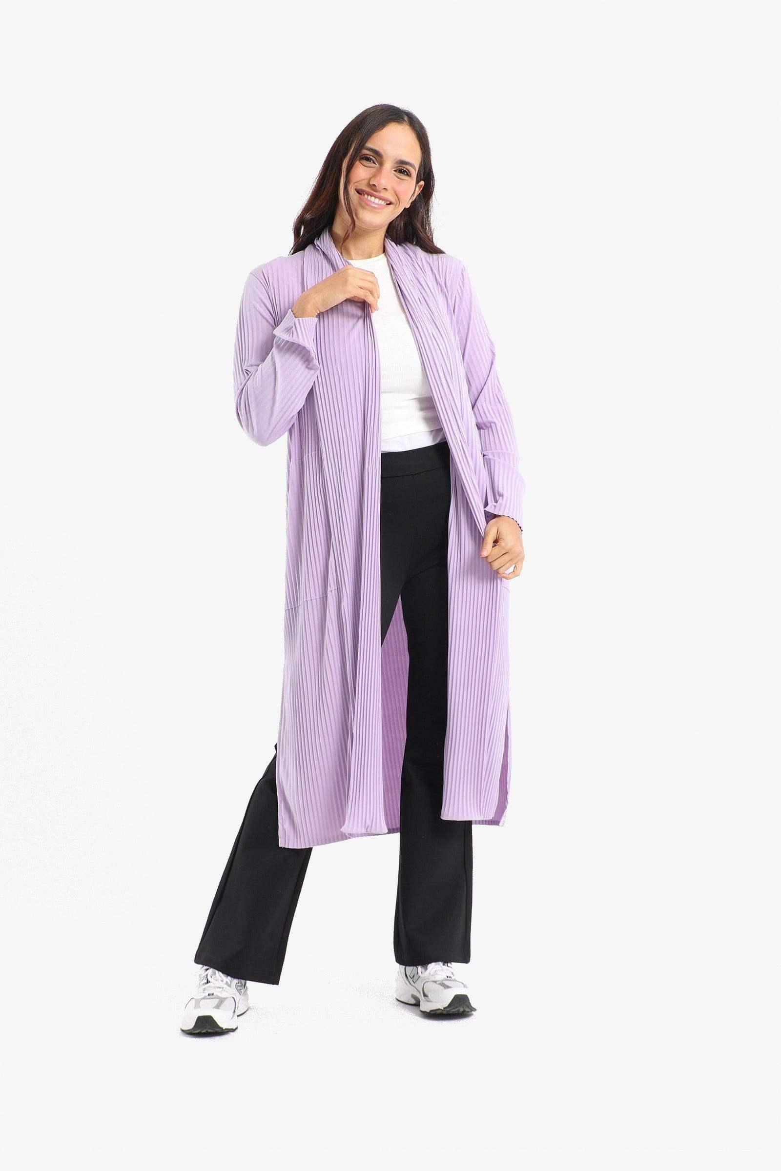 Pleated Open Neckline Kimono - Carina - كارينا