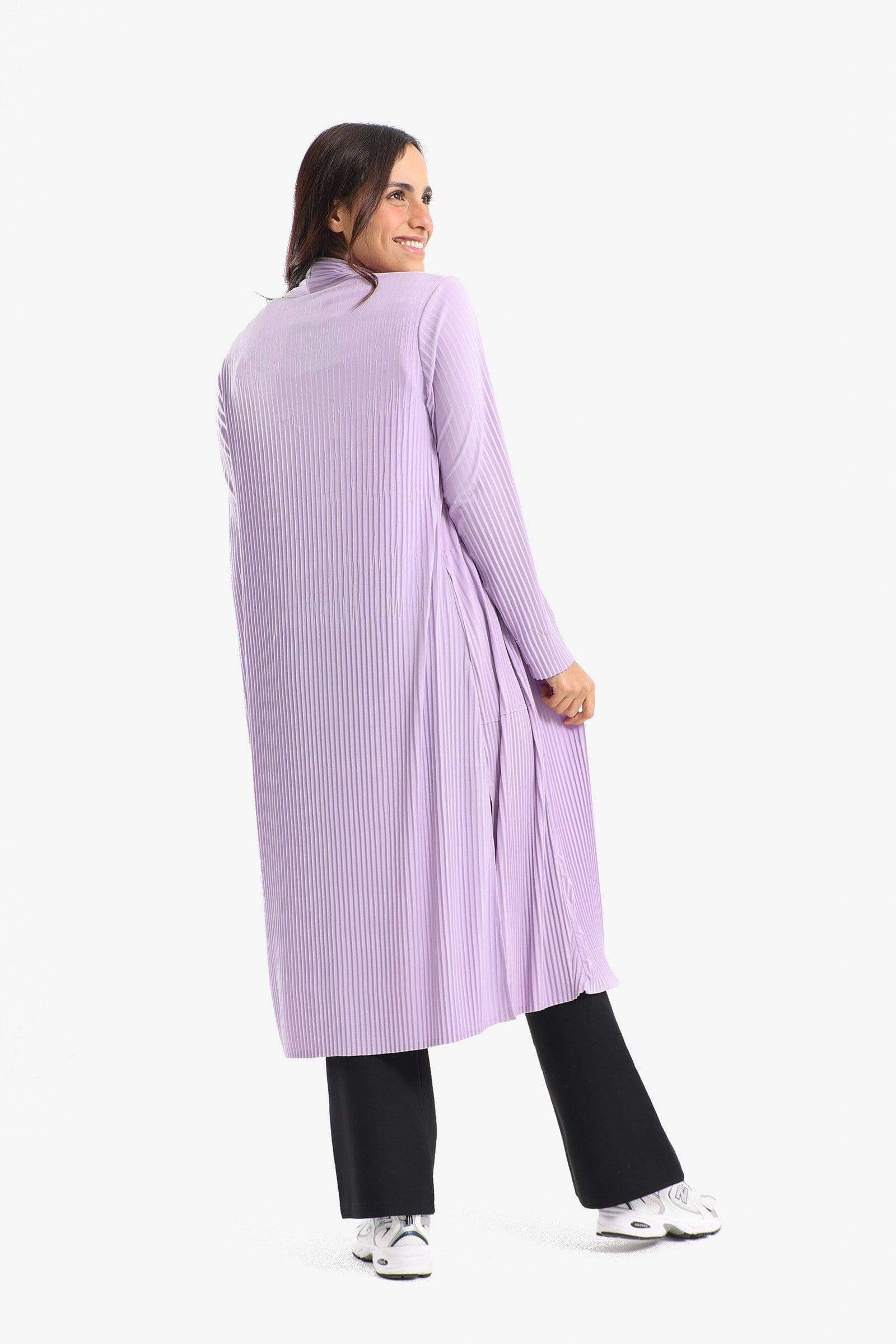 Pleated Open Neckline Kimono - Carina - كارينا