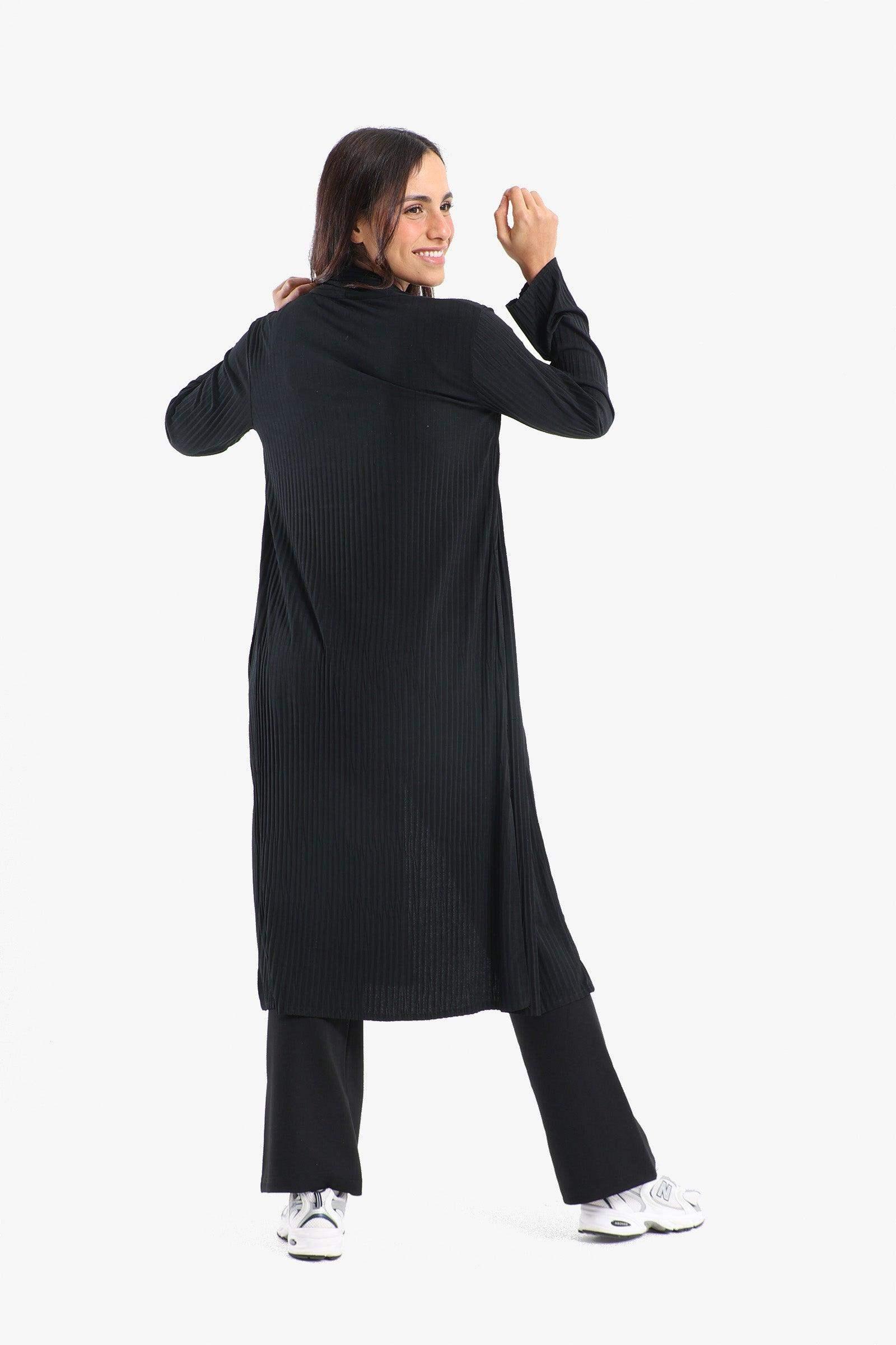 Pleated Open Neckline Kimono - Carina - كارينا