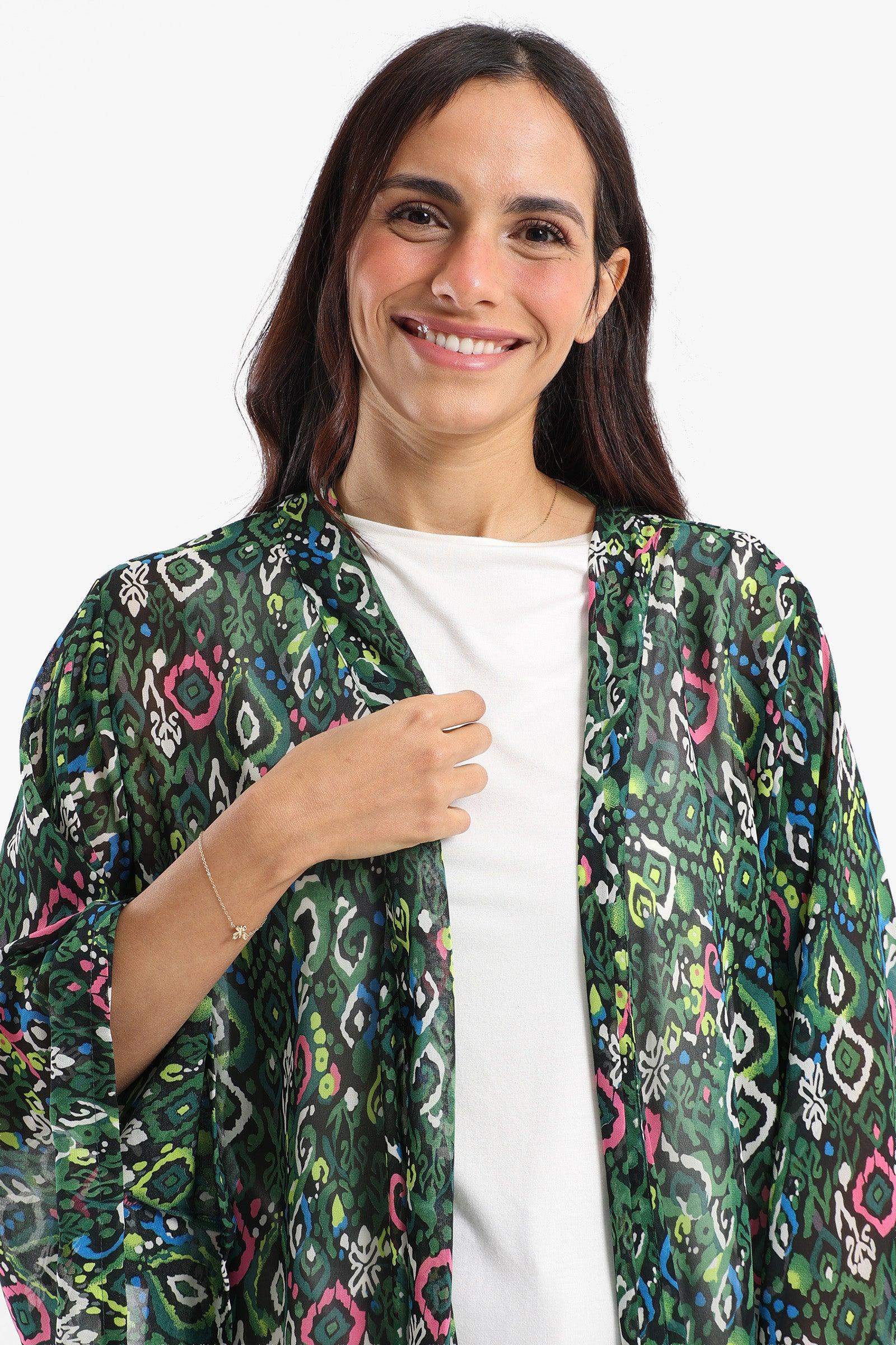 Printed Chiffon Kimono - Carina - كارينا