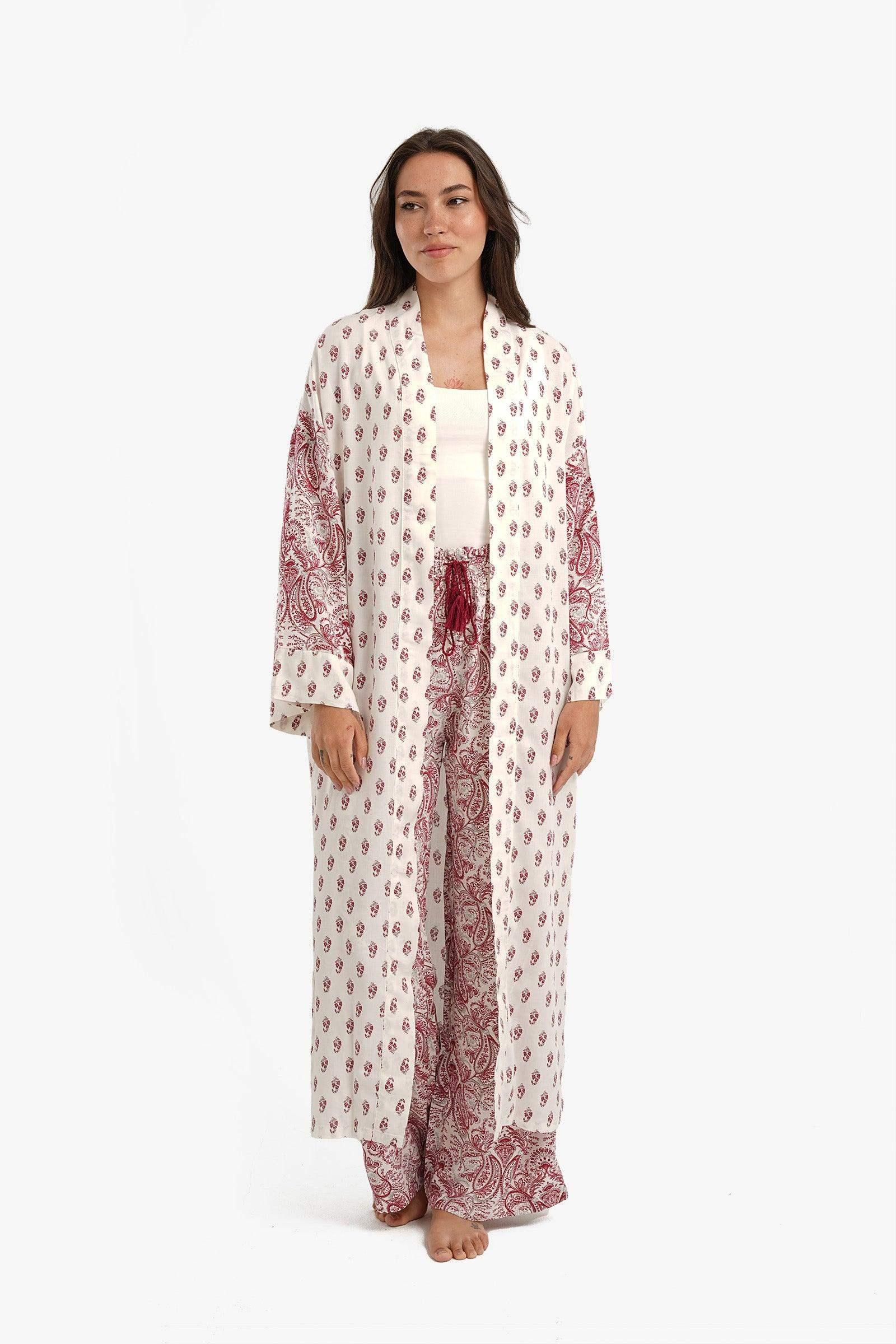 Printed Midi Length Robe - Carina - كارينا
