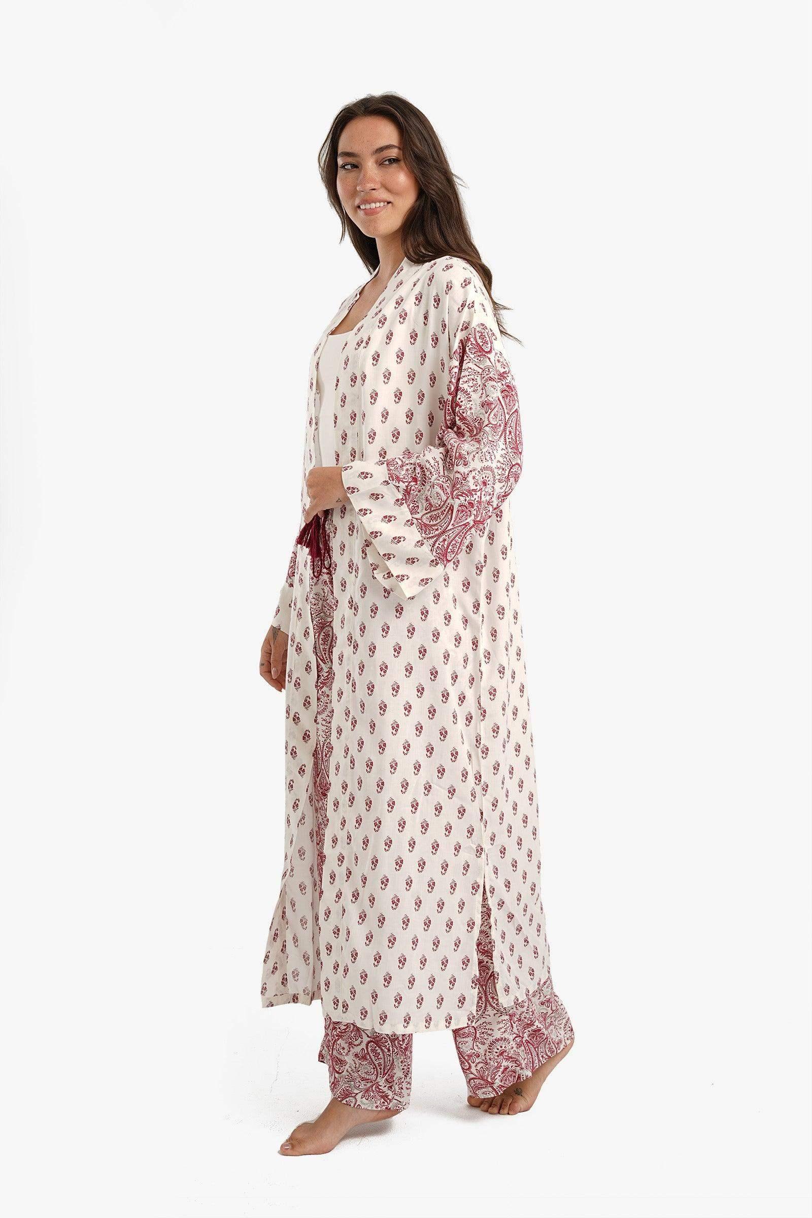 Printed Midi Length Robe - Carina - كارينا