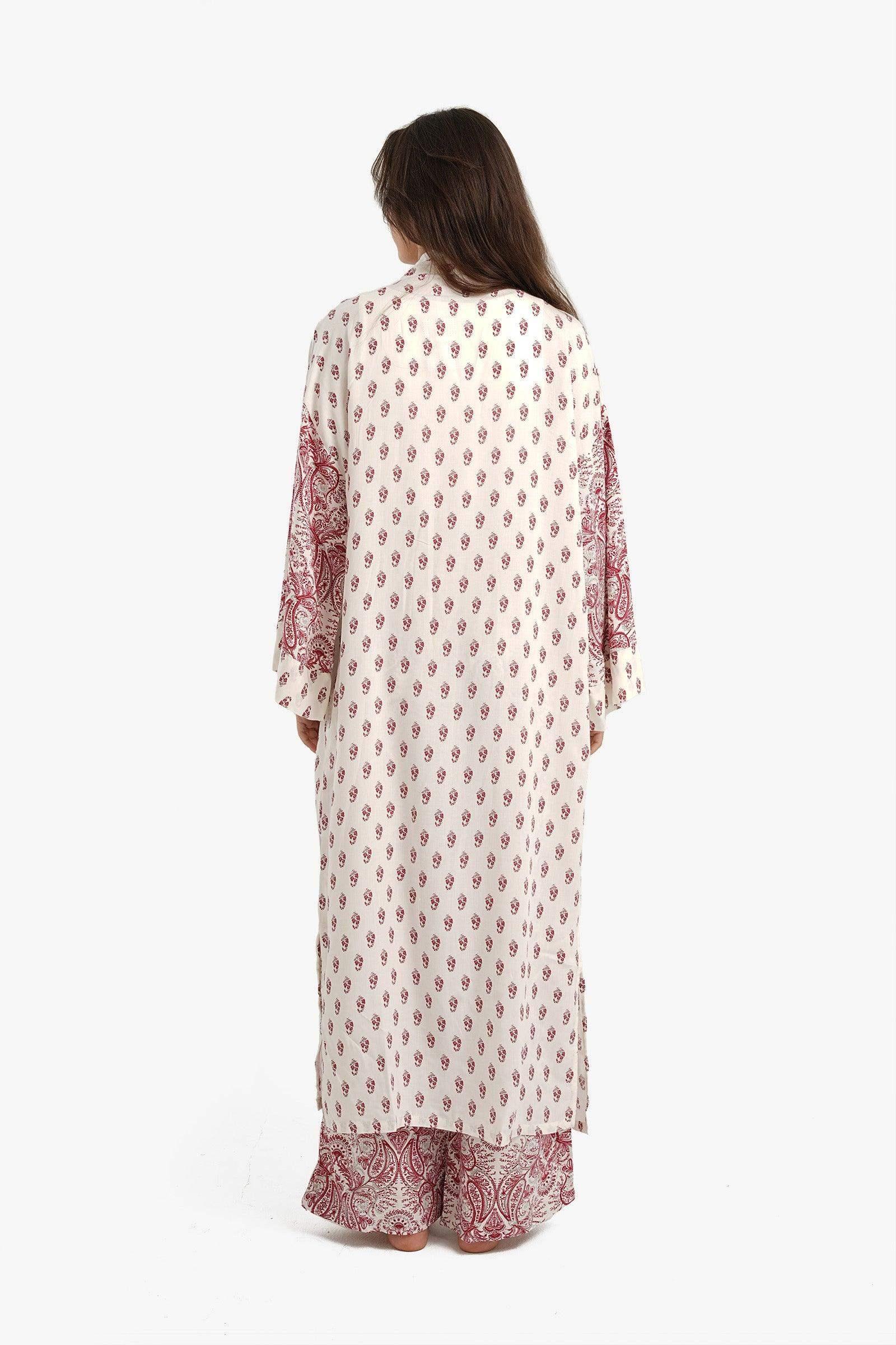 Printed Midi Length Robe - Carina - كارينا