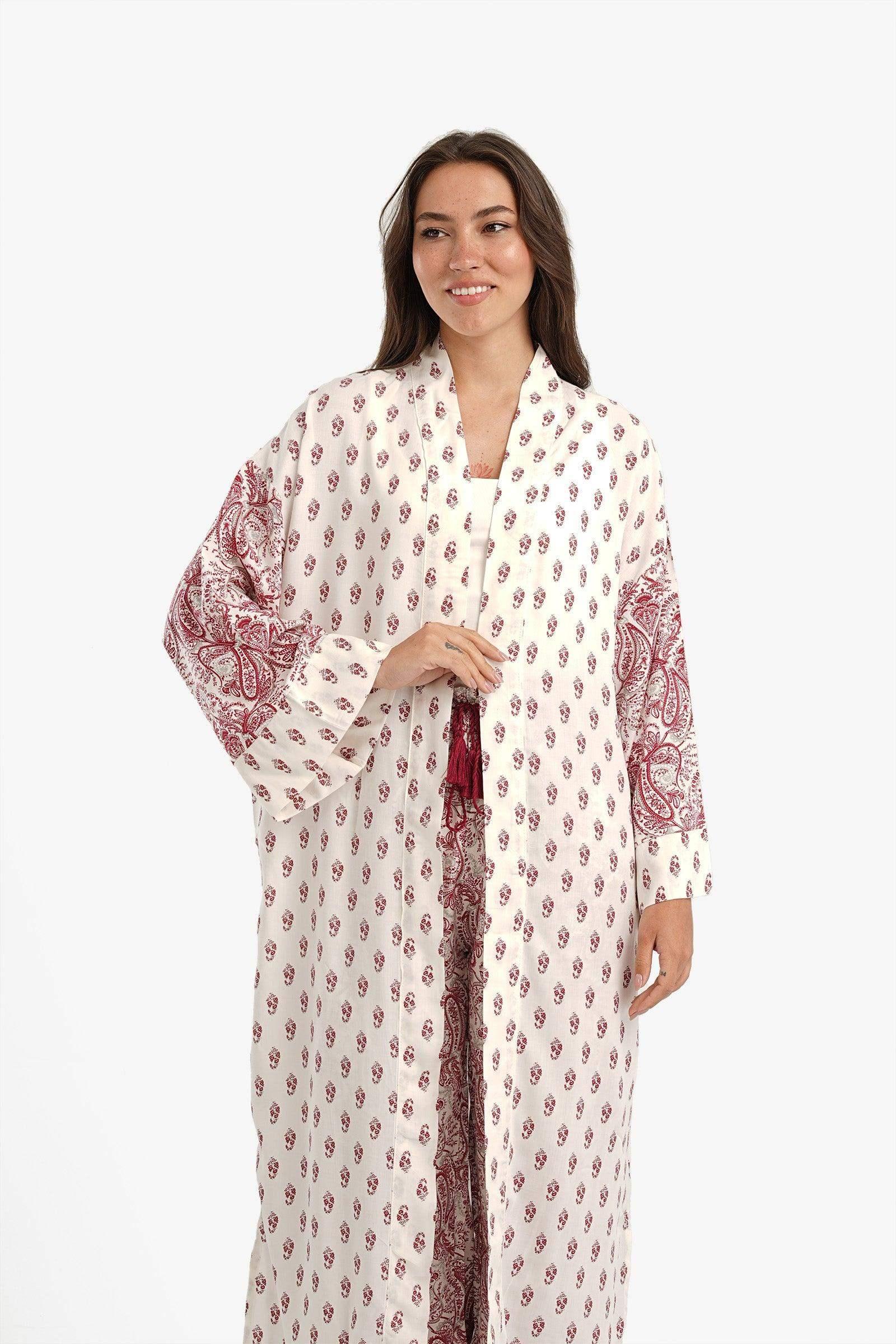 Printed Midi Length Robe - Carina - كارينا