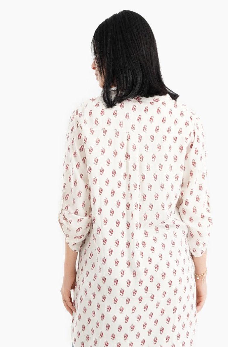 Printed Nightgown with Round Hem - Carina - كارينا