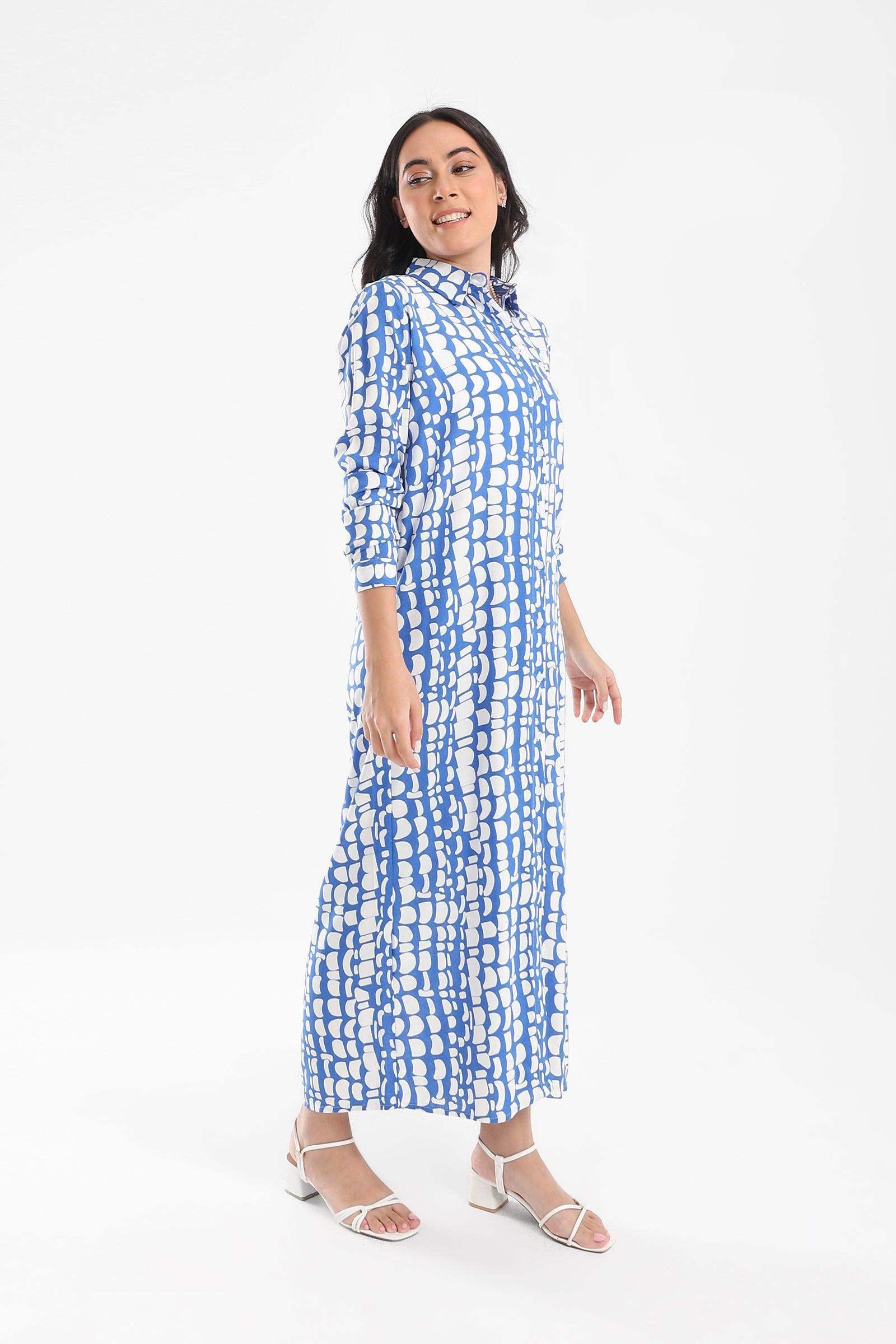 Printed Pattern Shirt Dress - Carina - كارينا