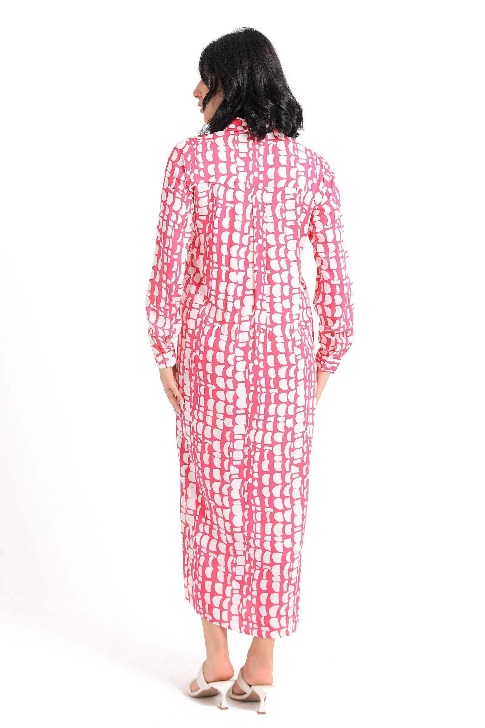 Printed Pattern Shirt Dress - Carina - كارينا
