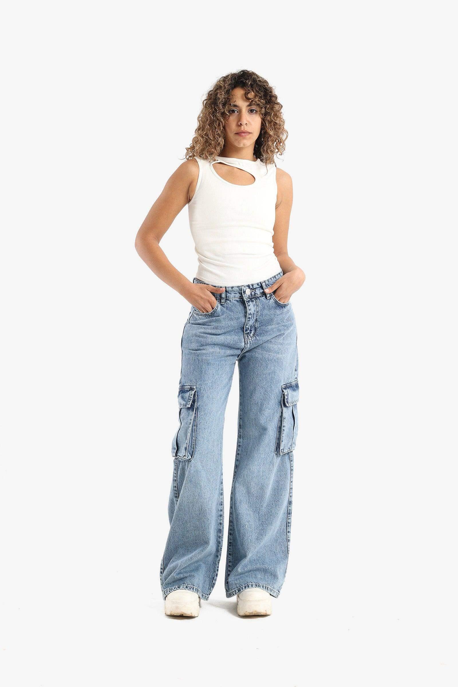 Ribbed Front Cut Out Top - Carina - كارينا