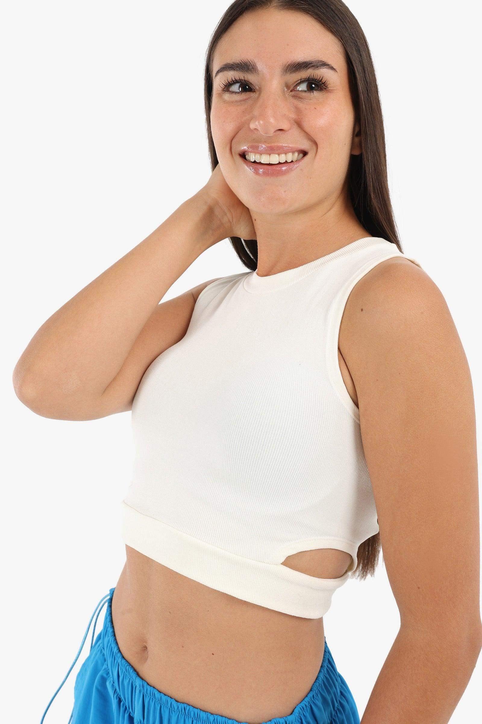 Ribbed Top with Cut Out Sides - Carina - كارينا