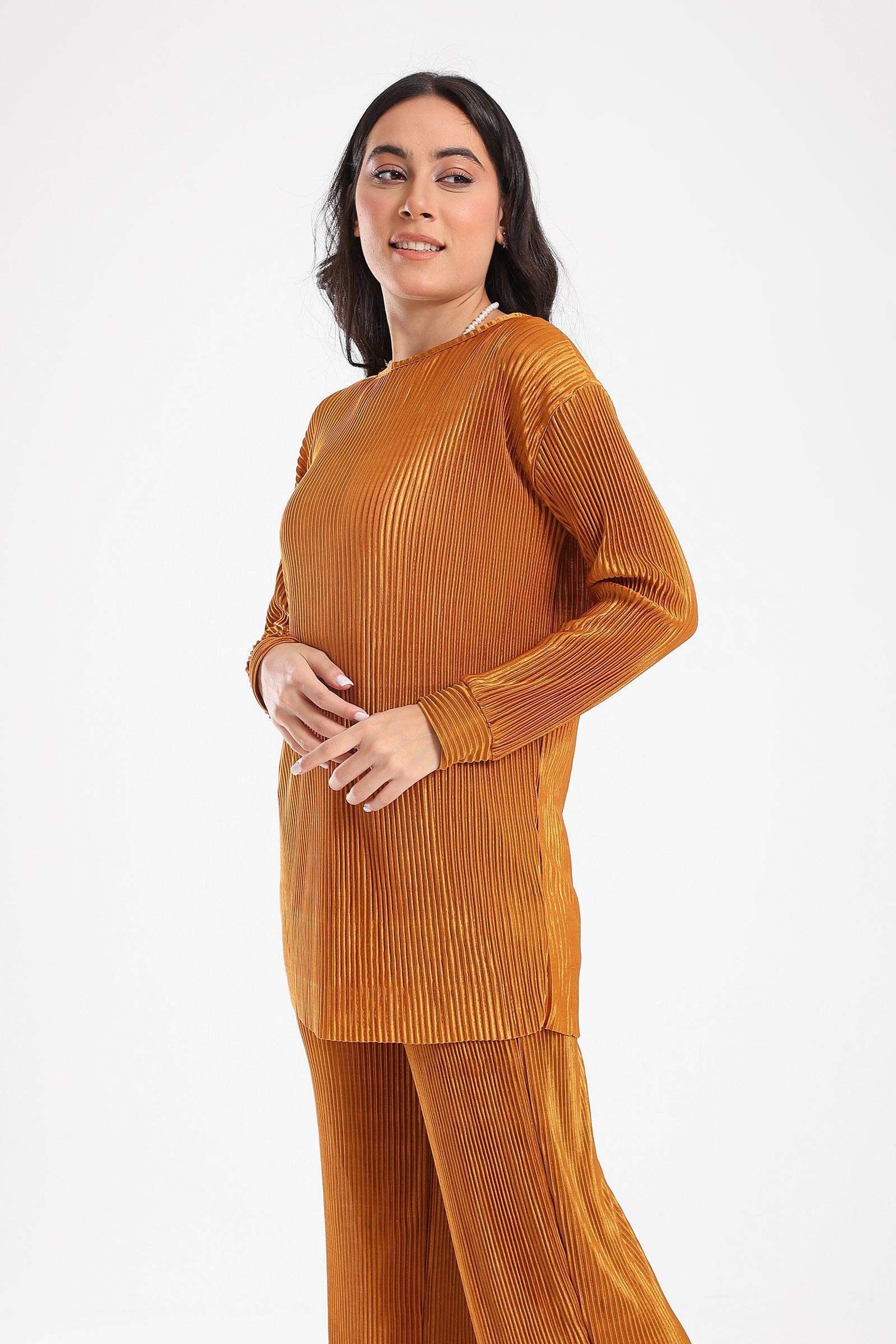 Ribbed Voile Blouse - Carina - كارينا