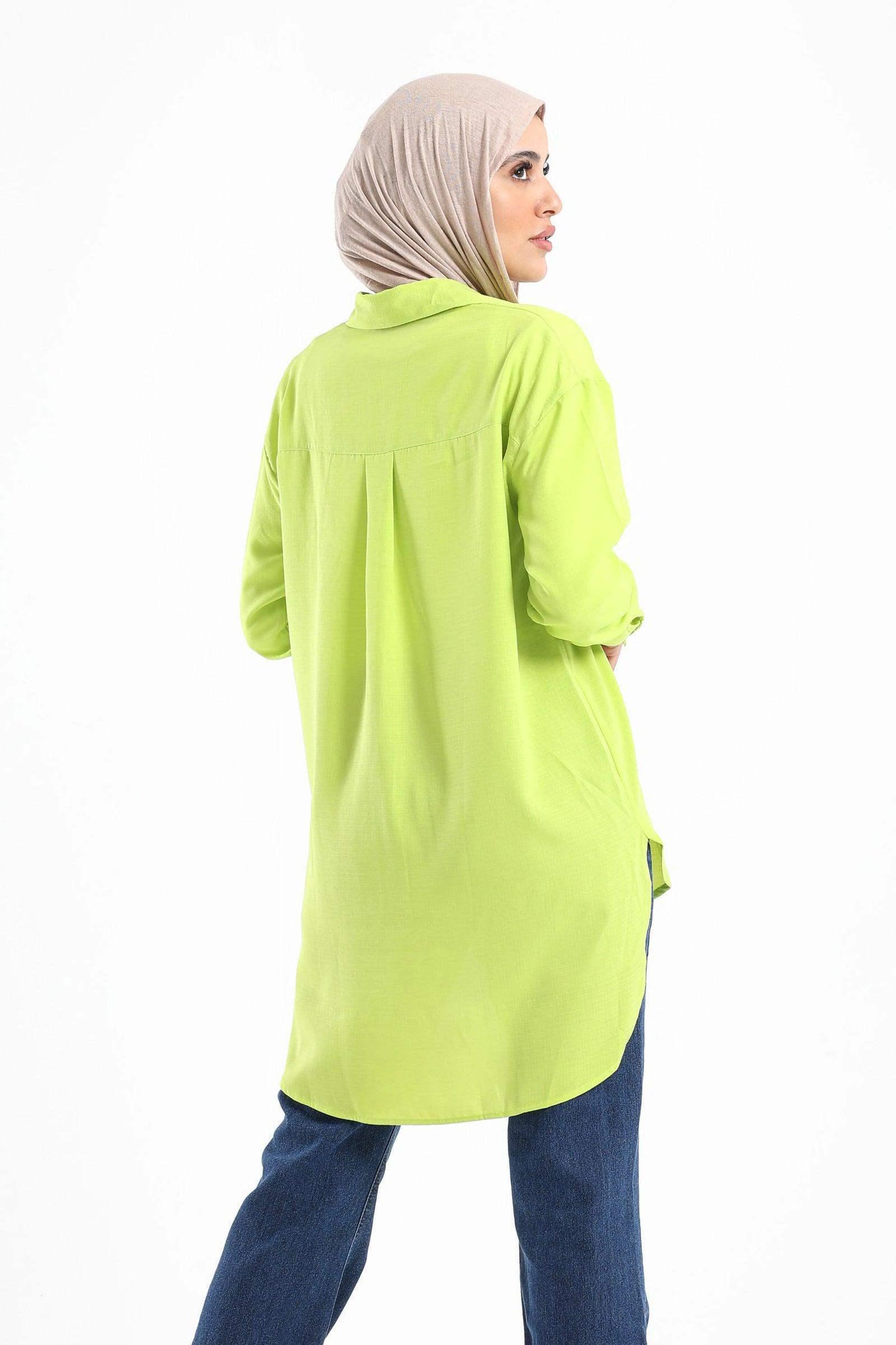 Round Hem Plain Shirt - Carina - كارينا