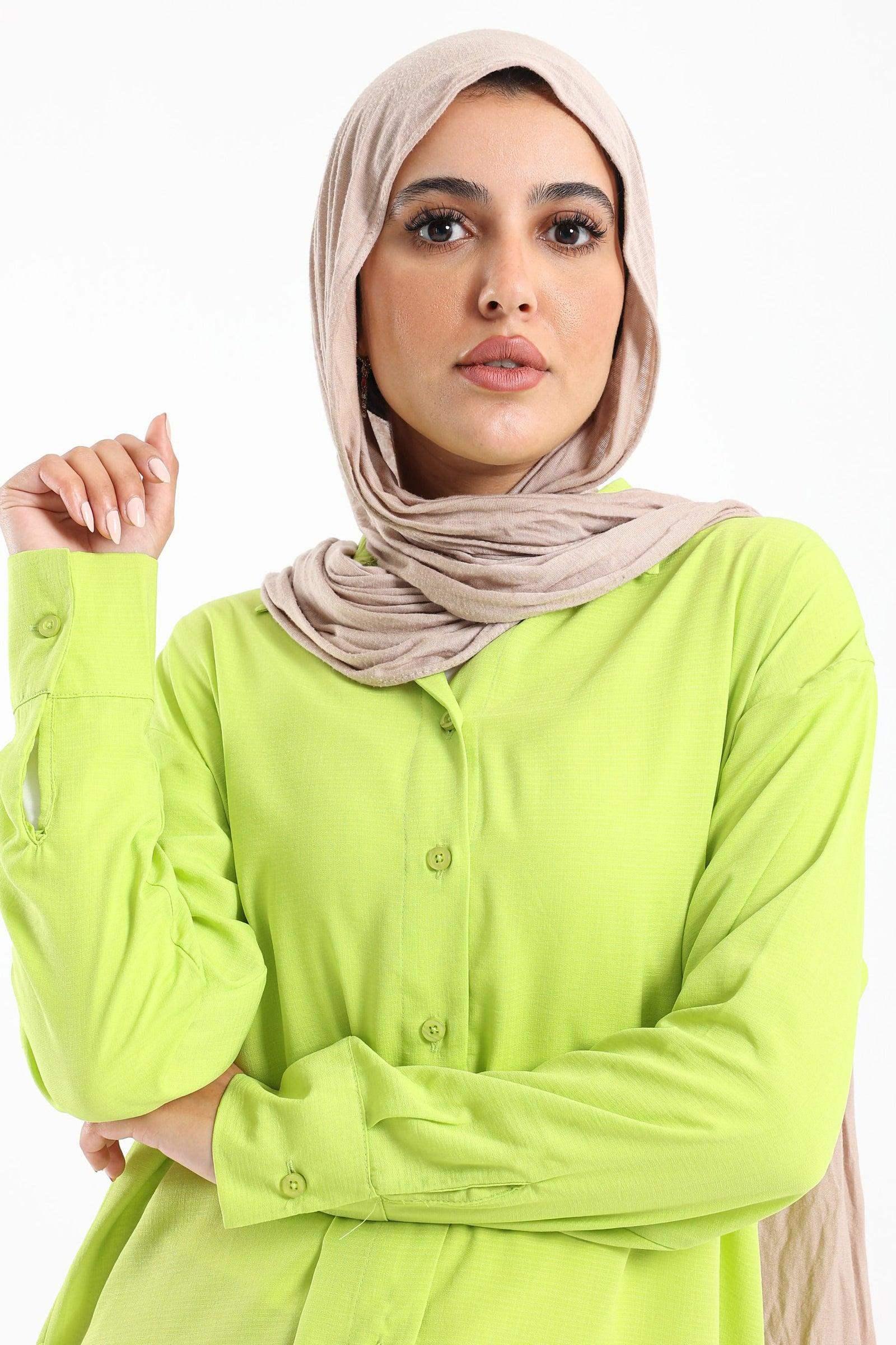 Round Hem Plain Shirt - Carina - كارينا