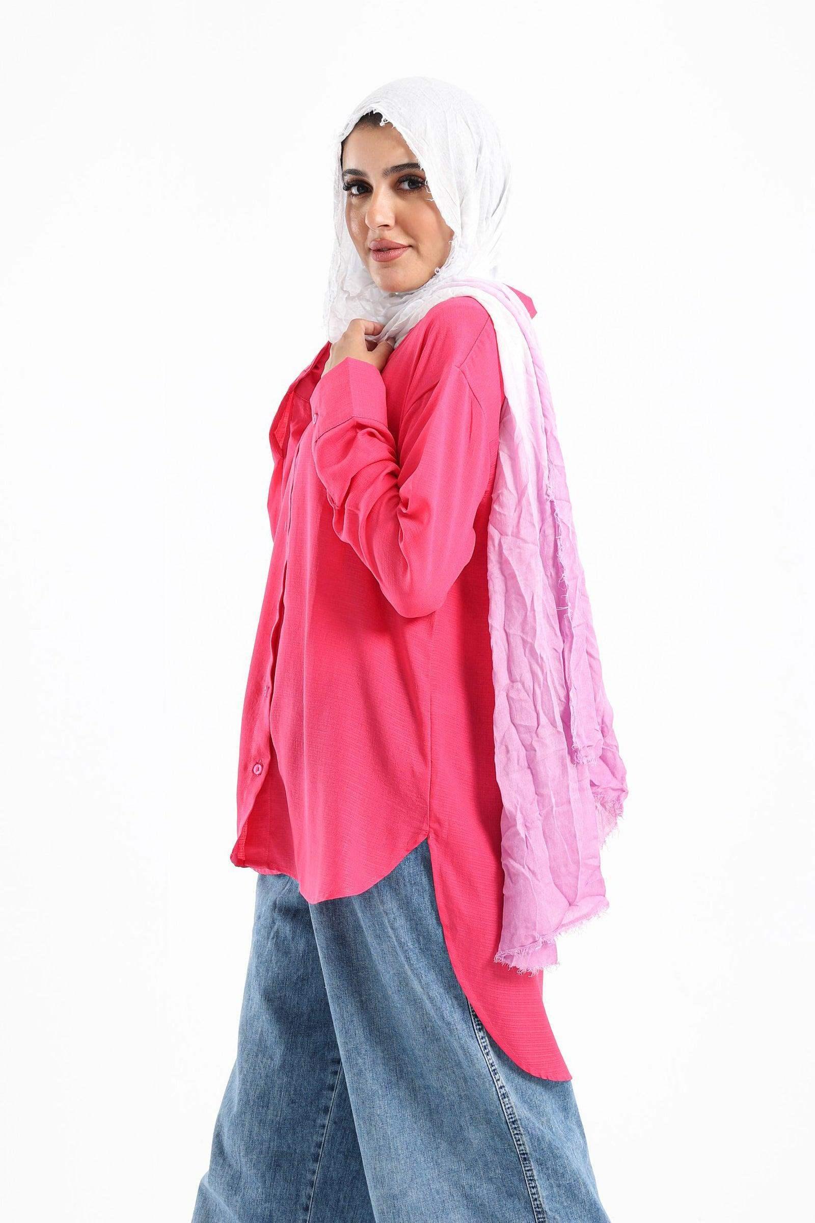 Round Hem Plain Shirt - Carina - كارينا