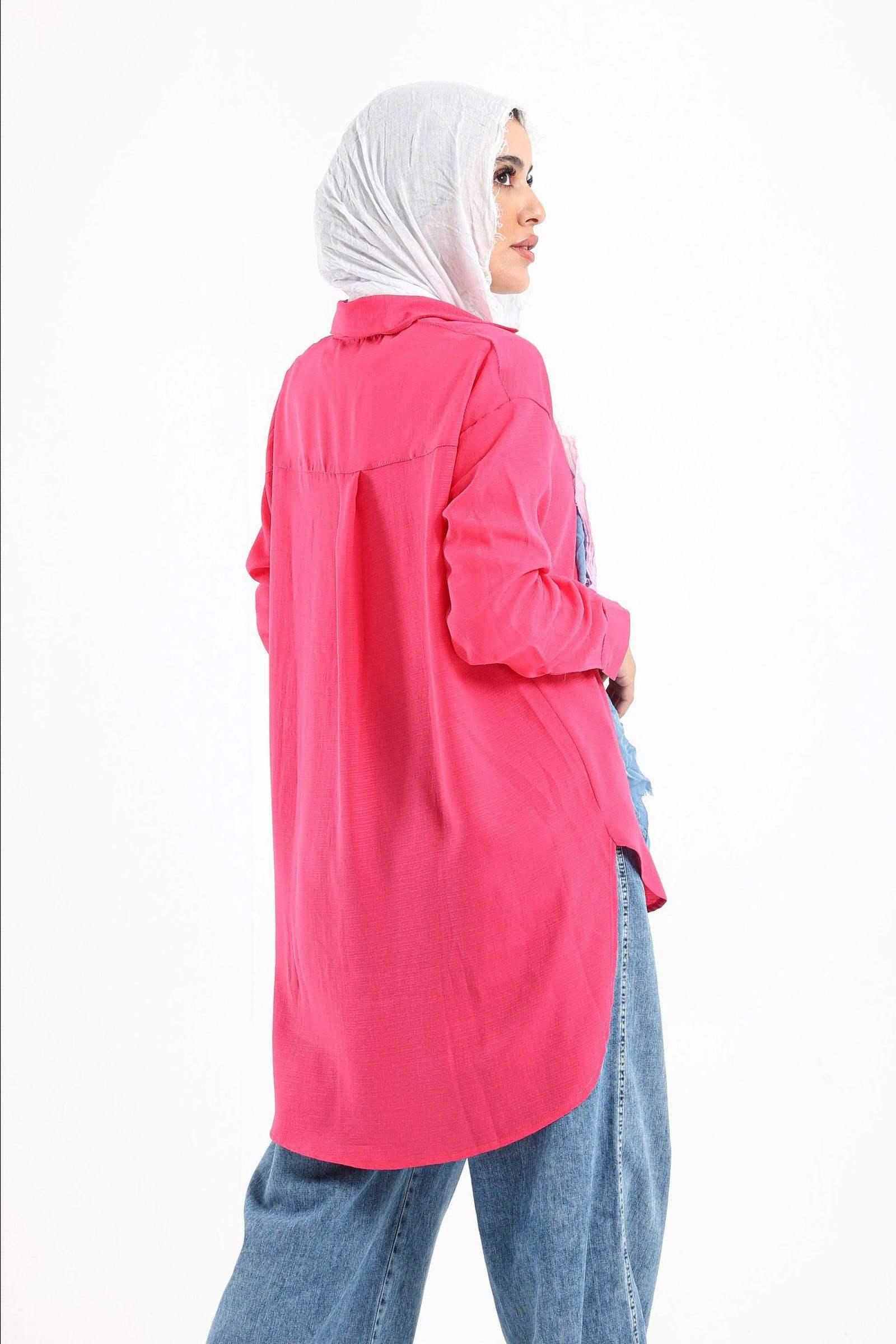 Round Hem Plain Shirt - Carina - كارينا
