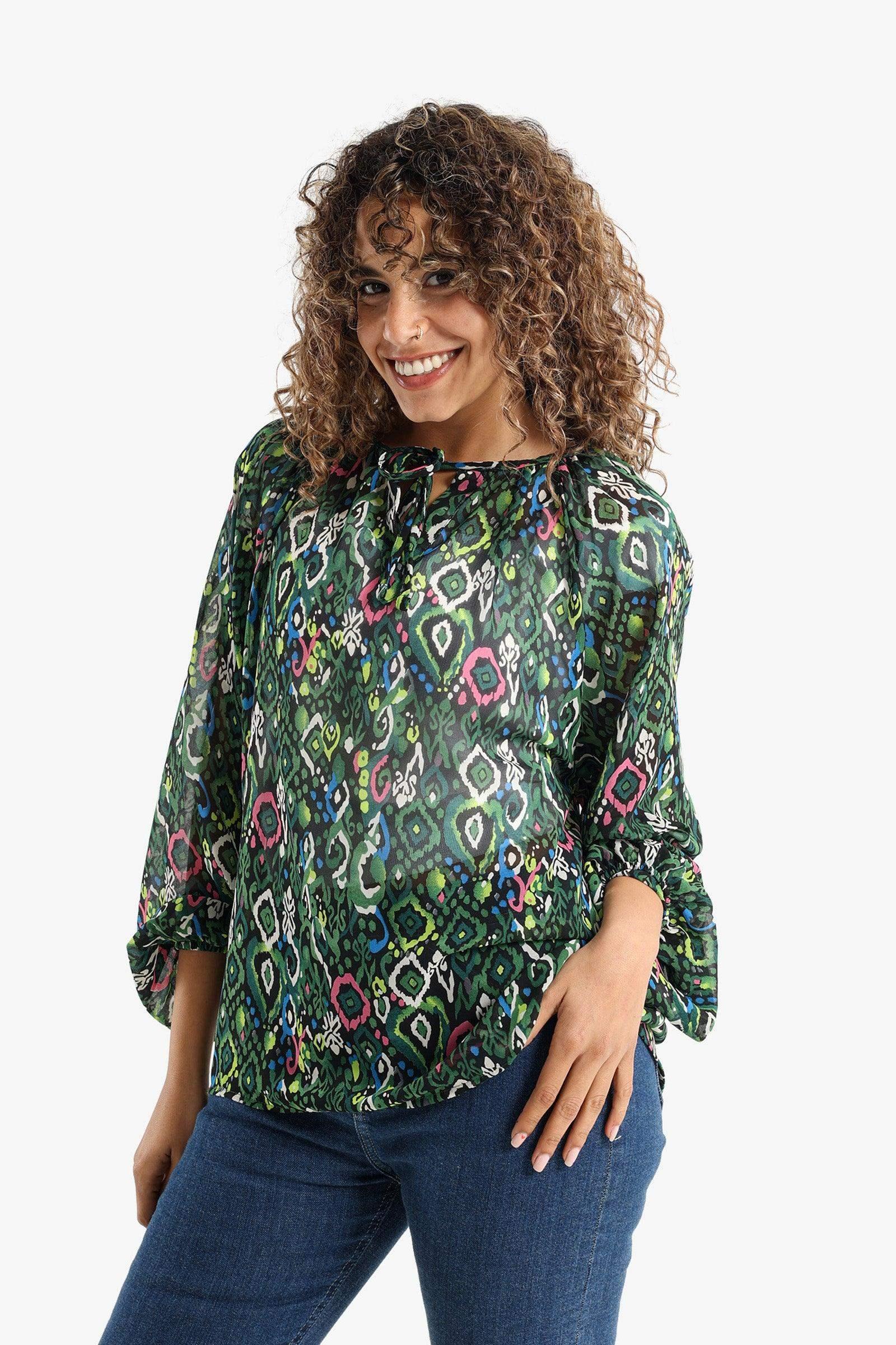 Round Neck Drawstring Blouse - Carina - كارينا