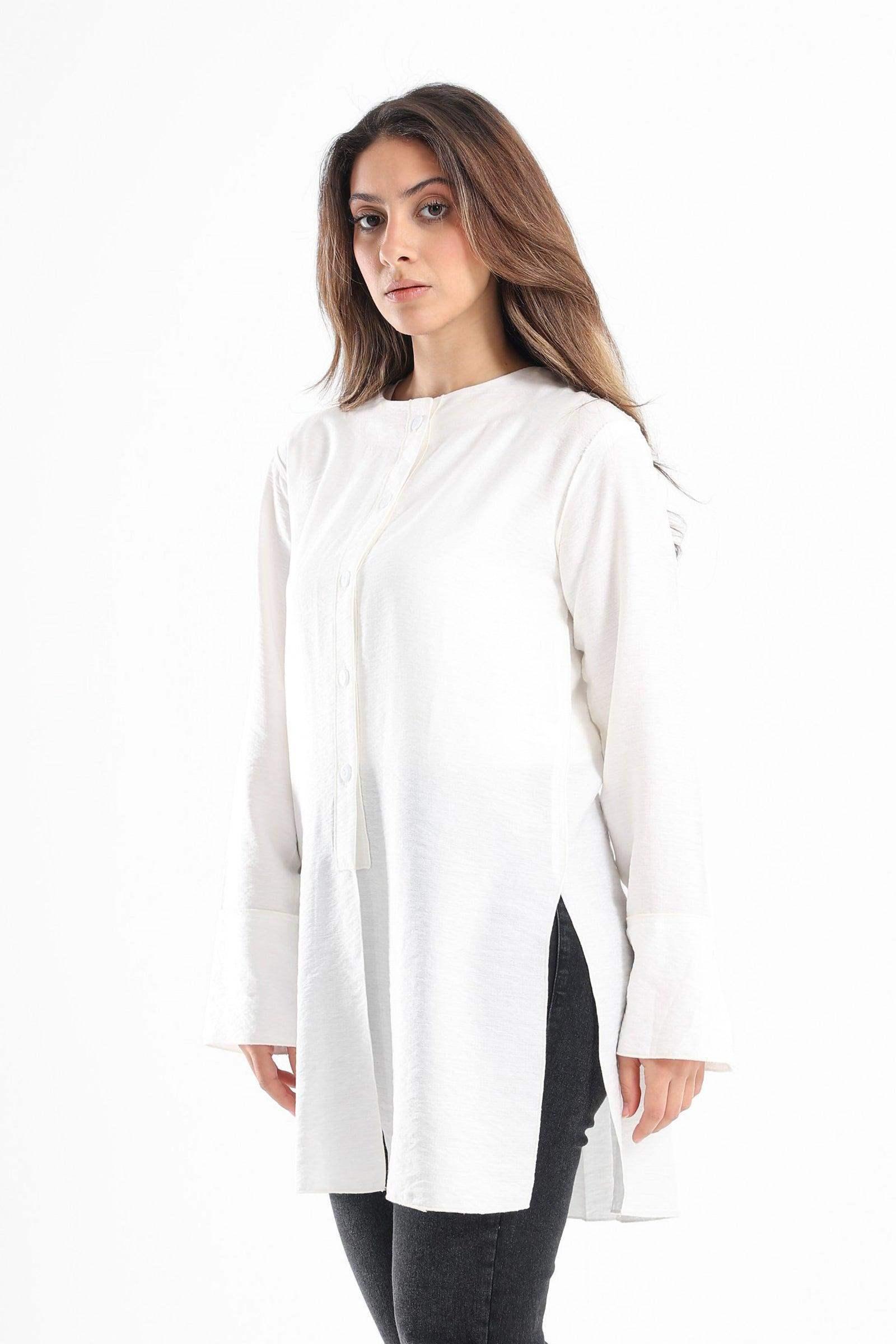 Round Neck Plain Shirt - Carina - كارينا