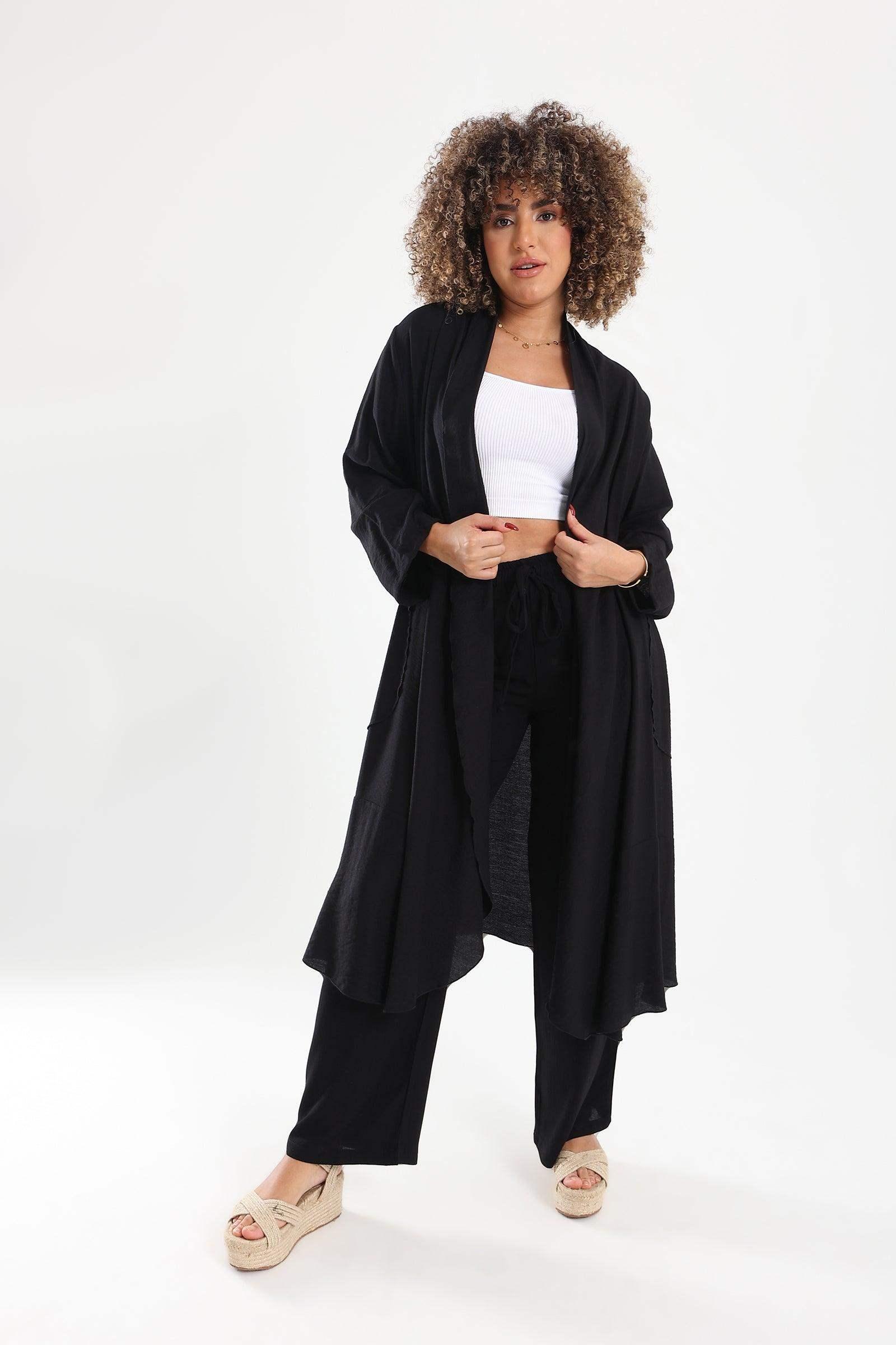 Round Side Pocket Kimono - Carina - كارينا