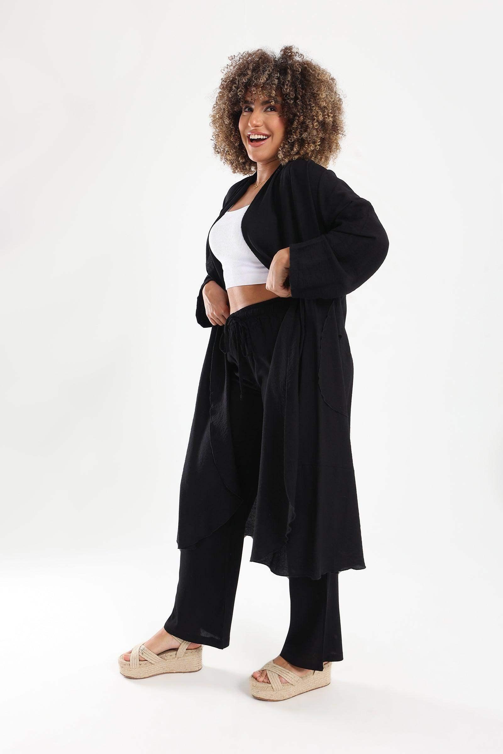 Round Side Pocket Kimono - Carina - كارينا