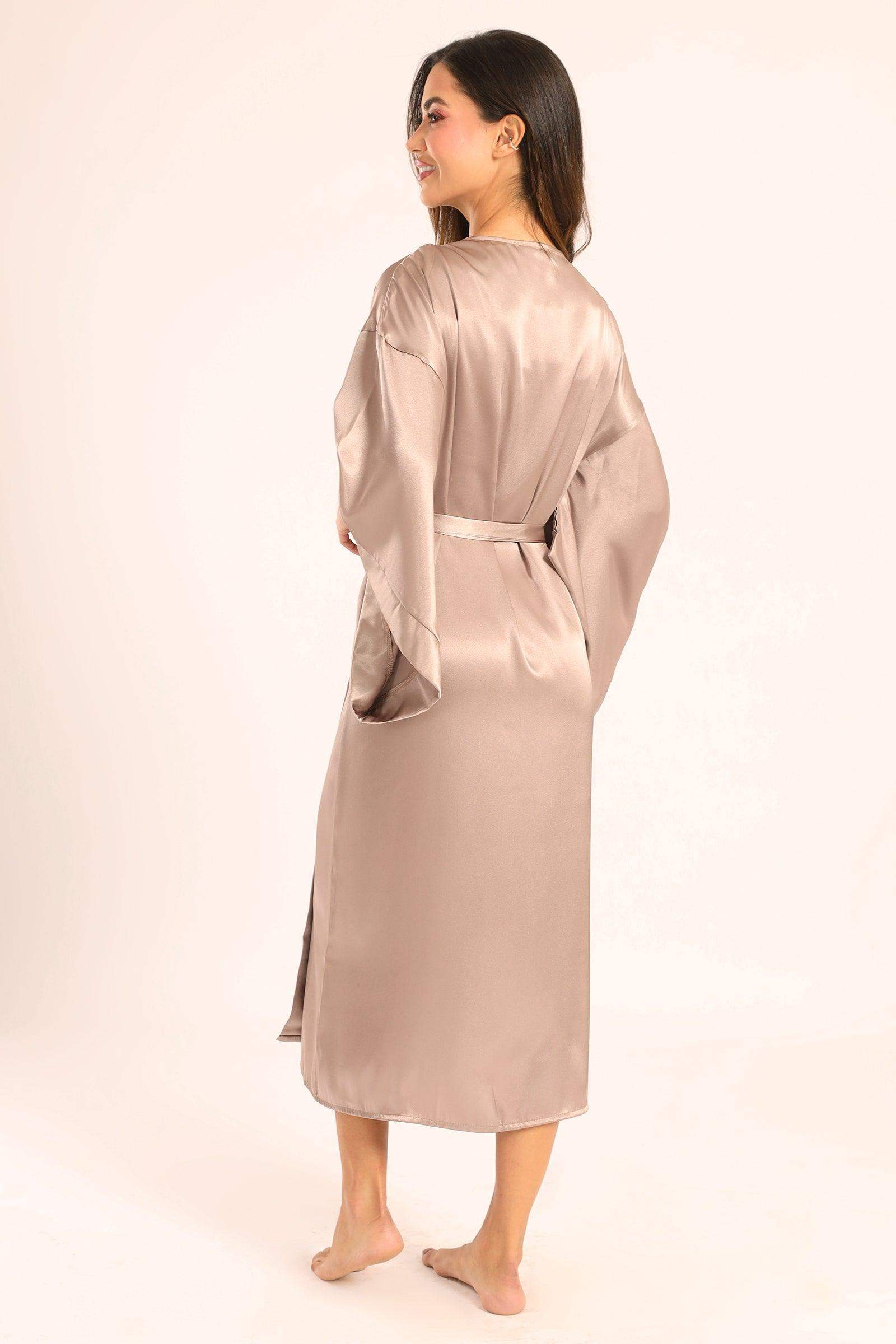 Satin Drop Shoulder Robe - Carina - كارينا