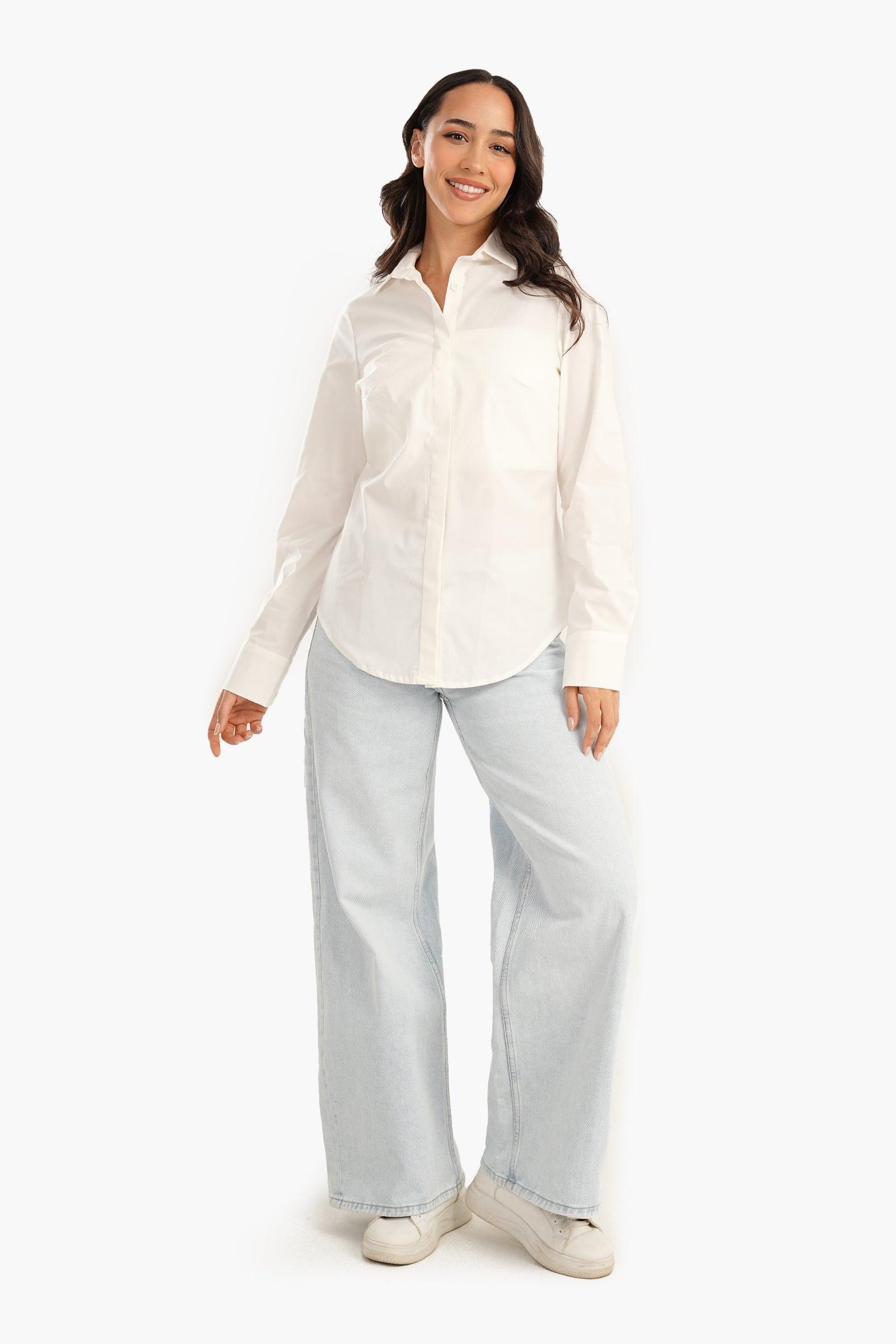 Shirt with Full Hidden Placket - Carina - كارينا