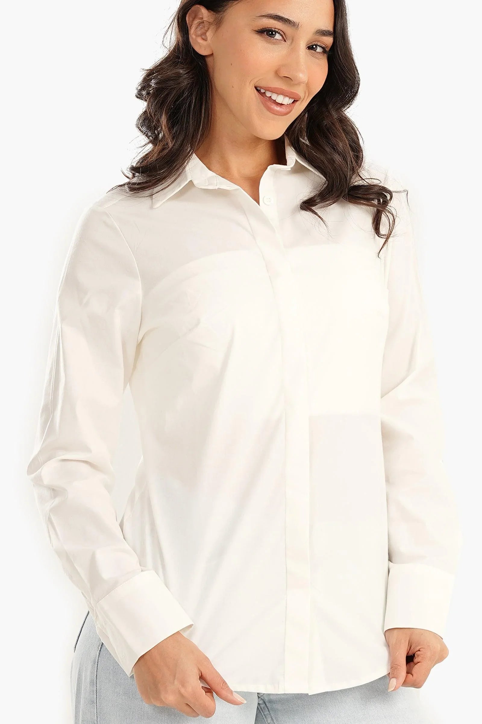 Shirt with Full Hidden Placket - Carina - كارينا