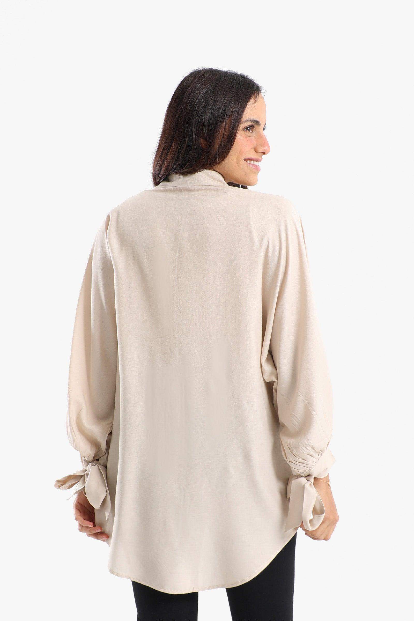 Shirt with Self Tie Cuffs - Carina - كارينا