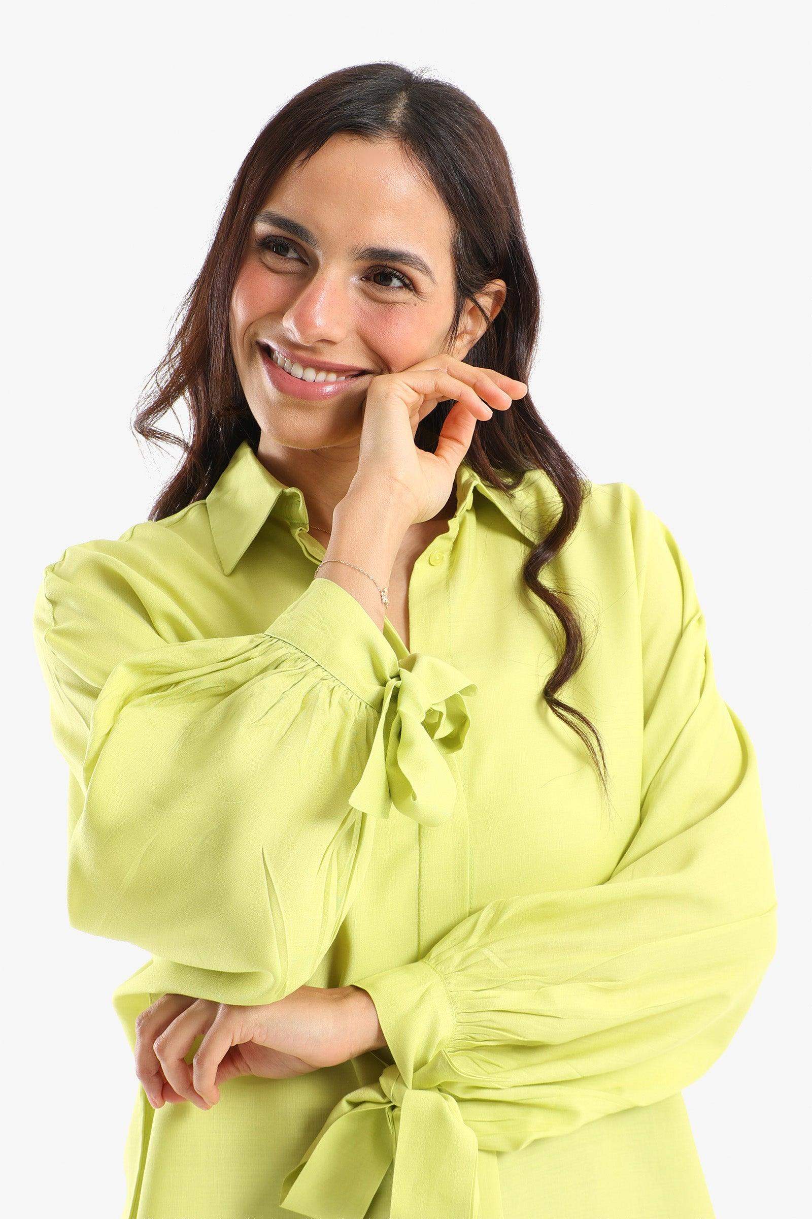 Shirt with Self Tie Cuffs - Carina - كارينا