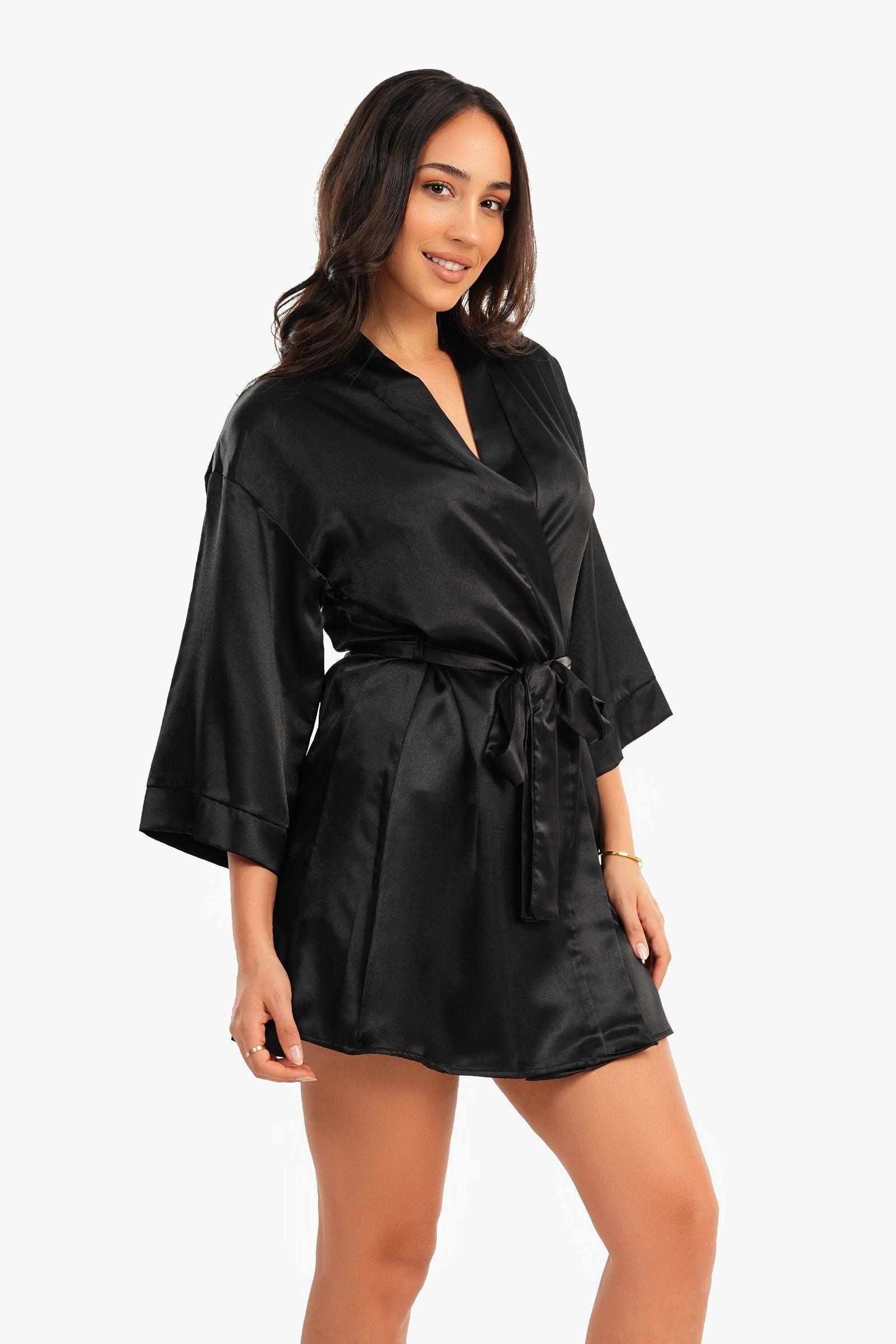 Short Satin Robe - Carina - كارينا