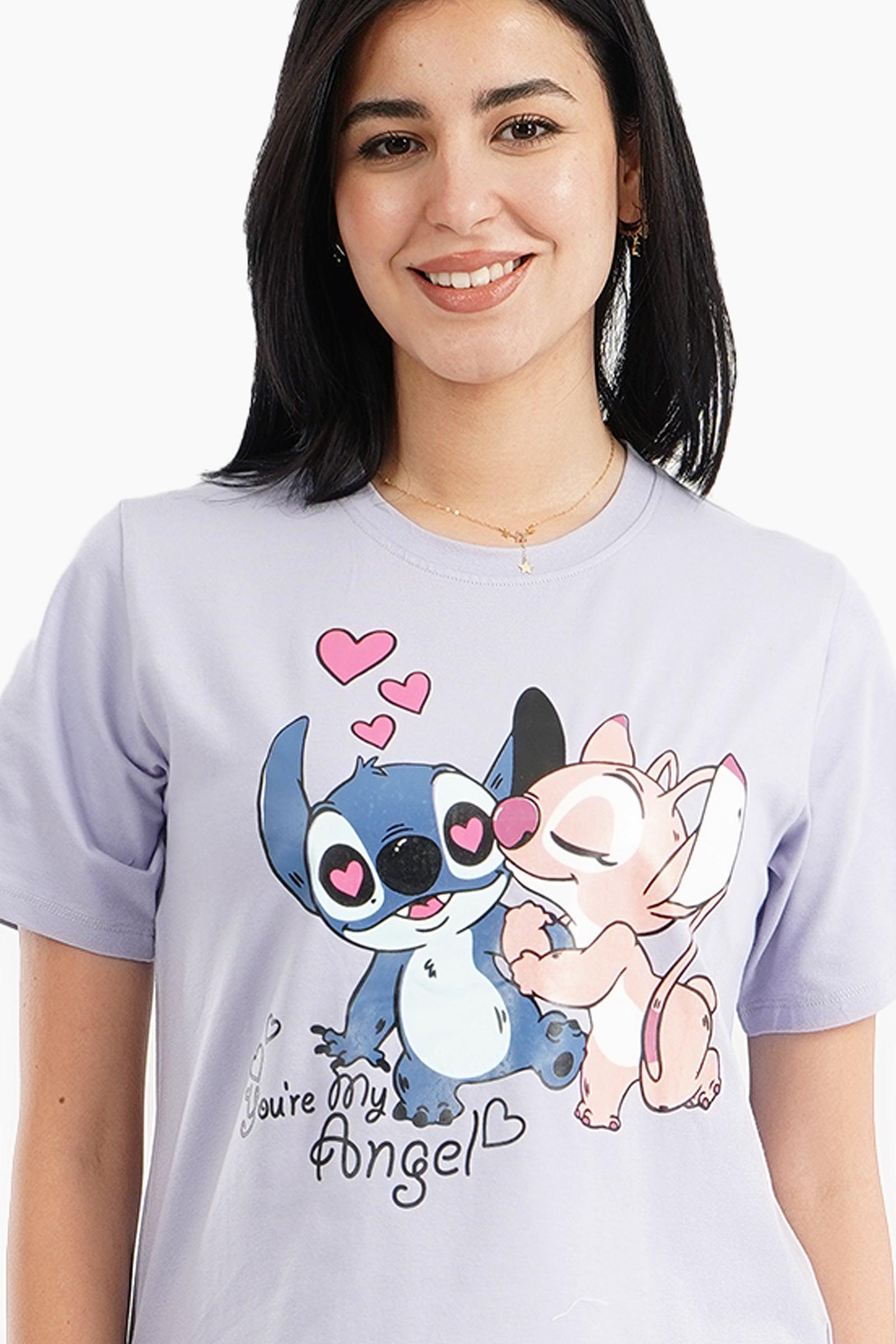 Stitch & Angel Print Pyjama Set - Carina - كارينا