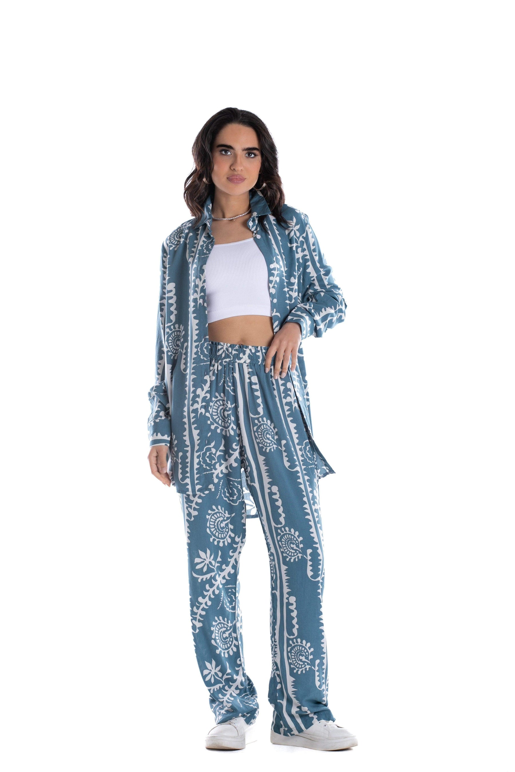 Straight Cut Printed Lounge Pants - Carina - كارينا