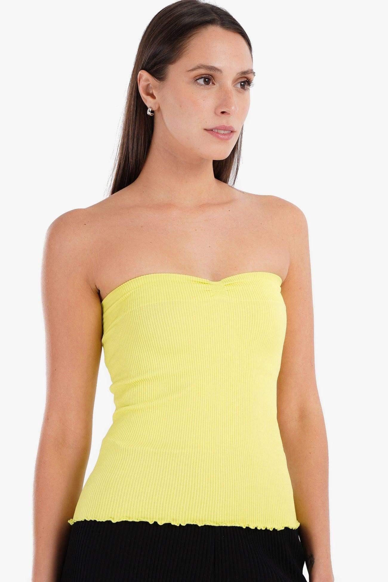 Strapless Ribbed Top - Carina - كارينا