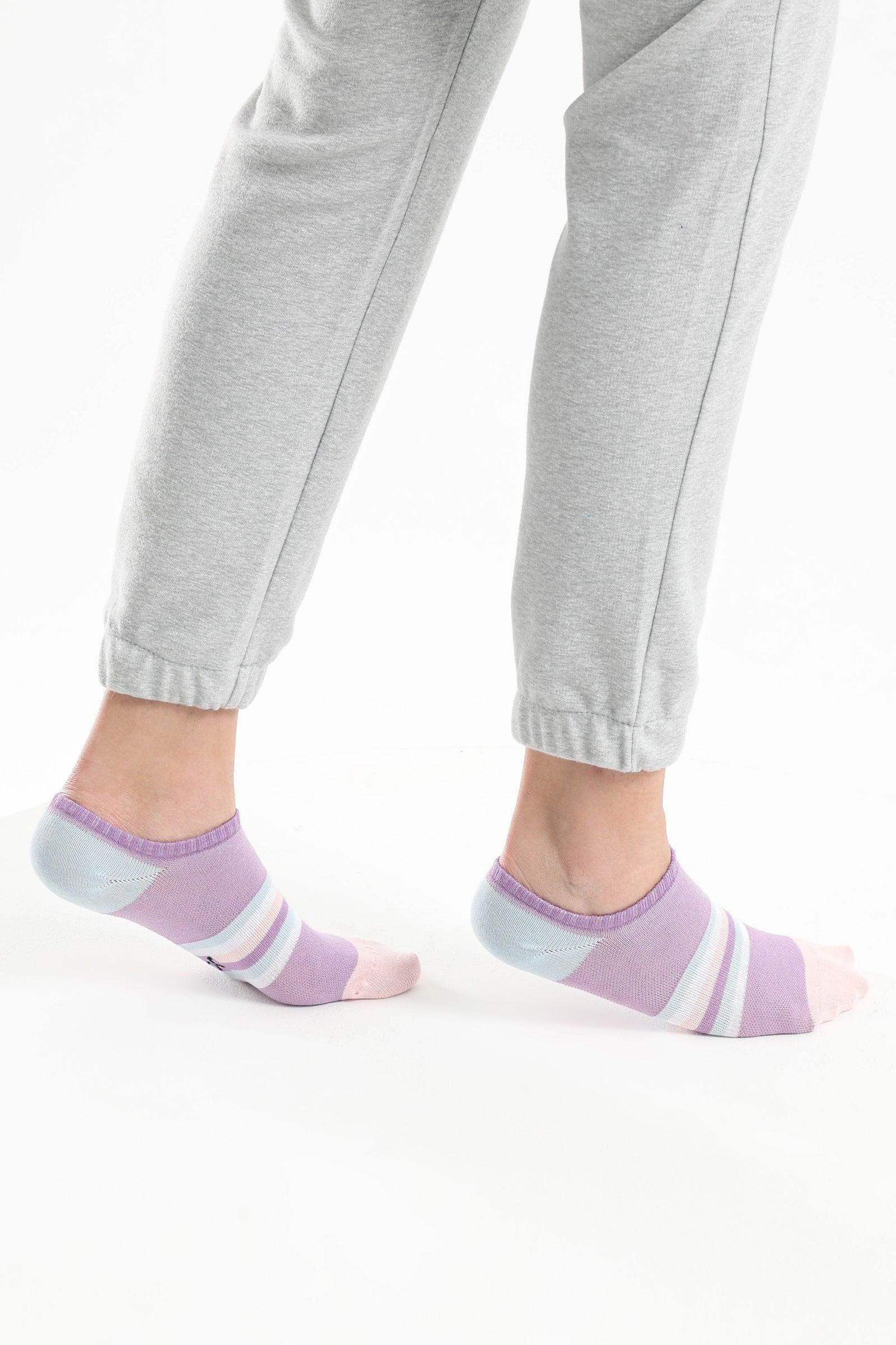 Striped Low Cut Socks - 3 Pairs - Carina - كارينا