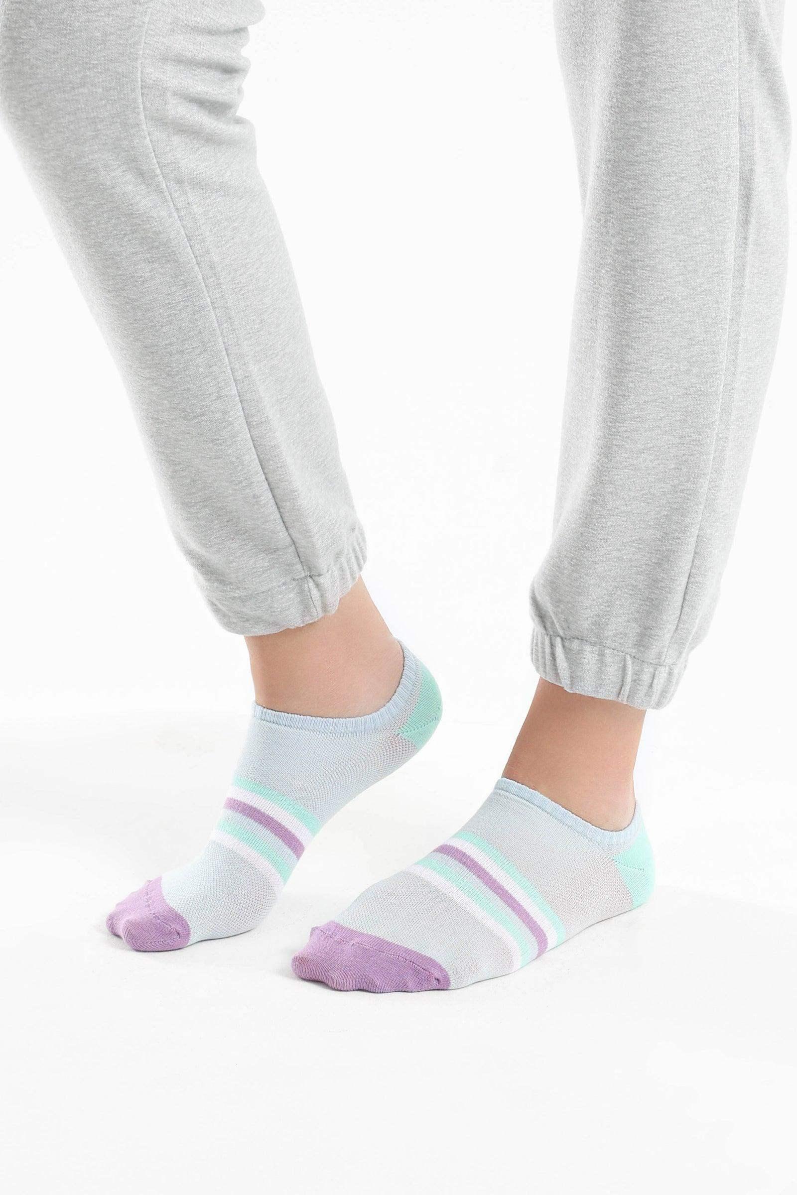 Striped Low Cut Socks - 3 Pairs - Carina - كارينا