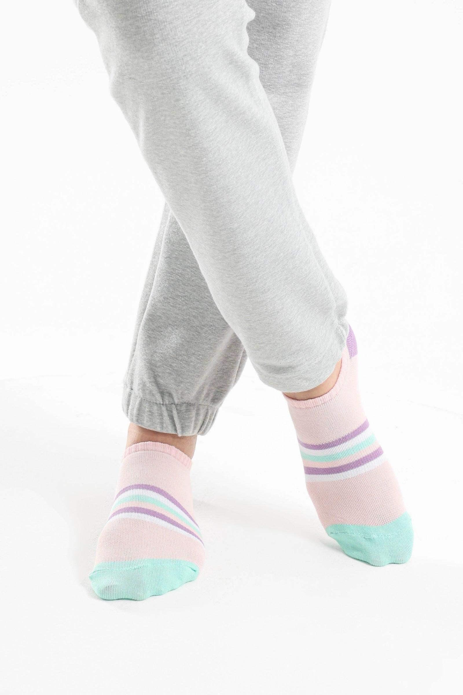 Striped Low Cut Socks - 3 Pairs - Carina - كارينا