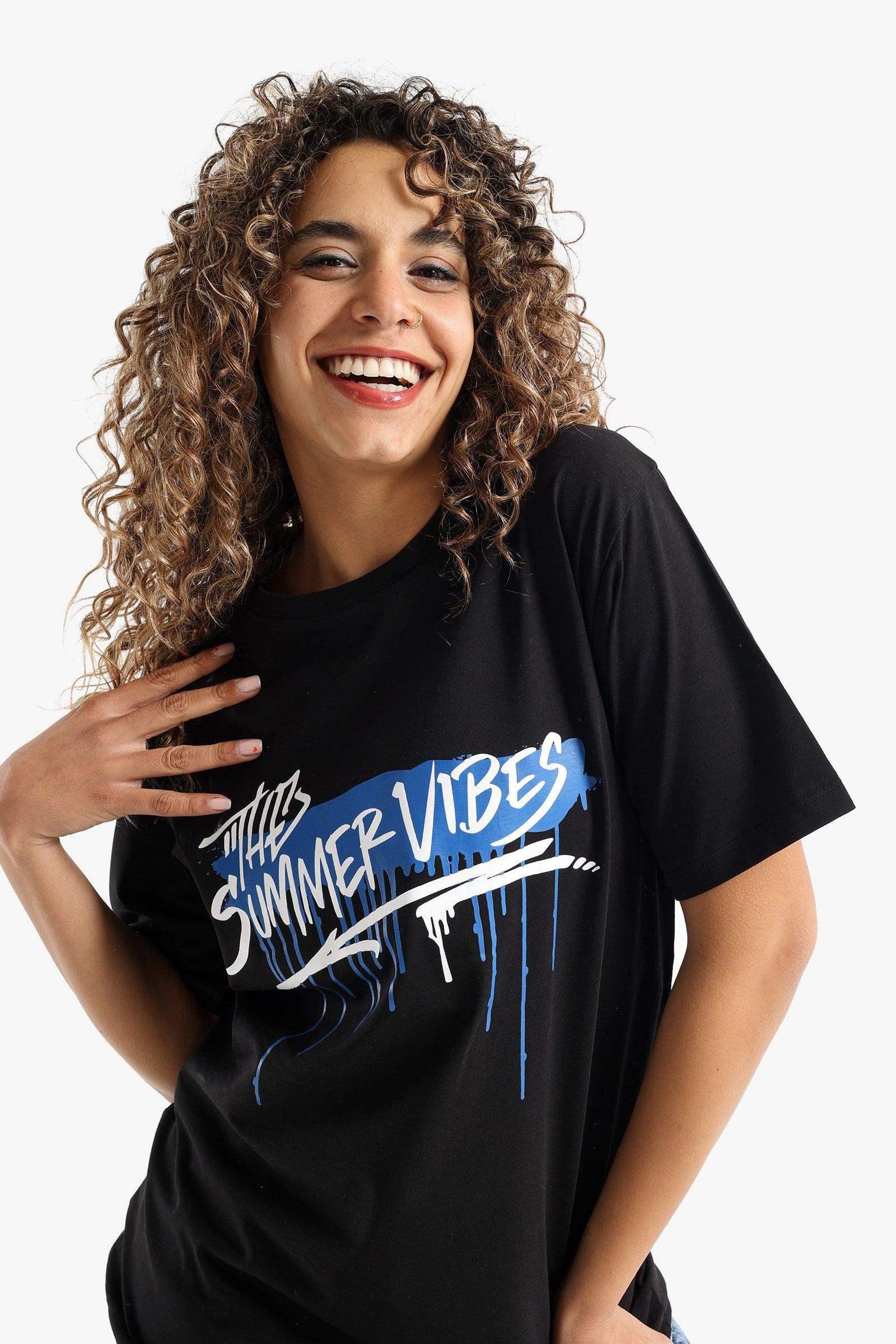 Summer Vibes Printed T-Shirt - Carina - كارينا