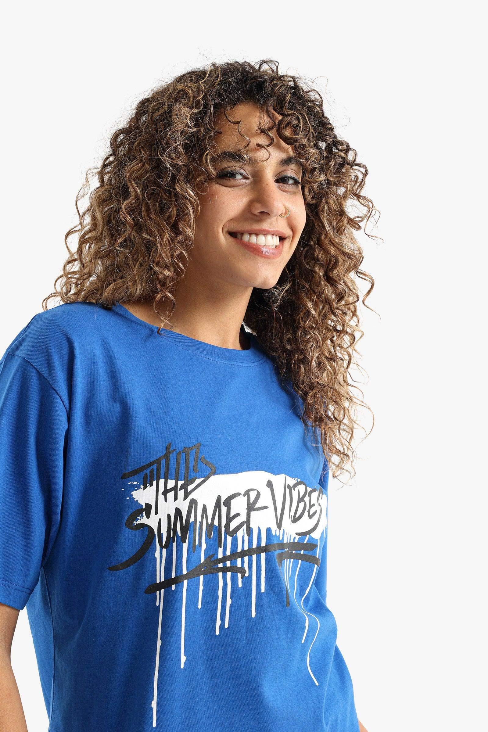 Summer Vibes Printed T-Shirt - Carina - كارينا