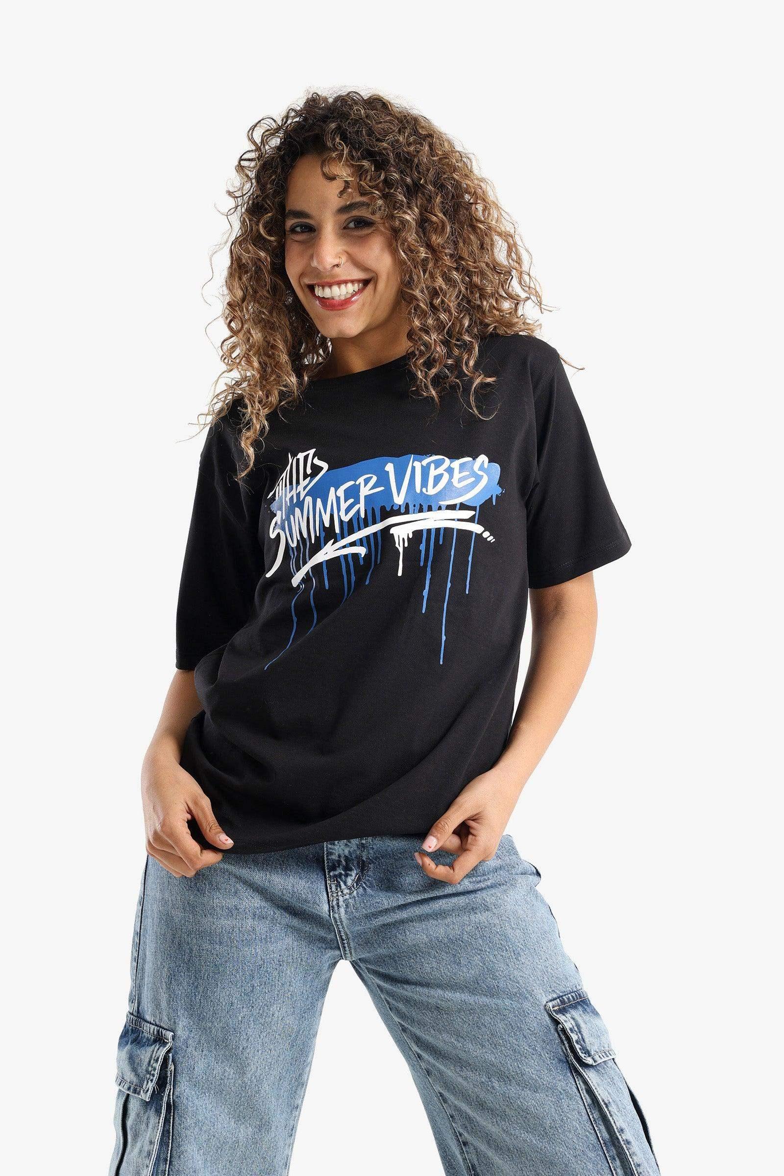 Summer Vibes Printed T-Shirt - Carina - كارينا