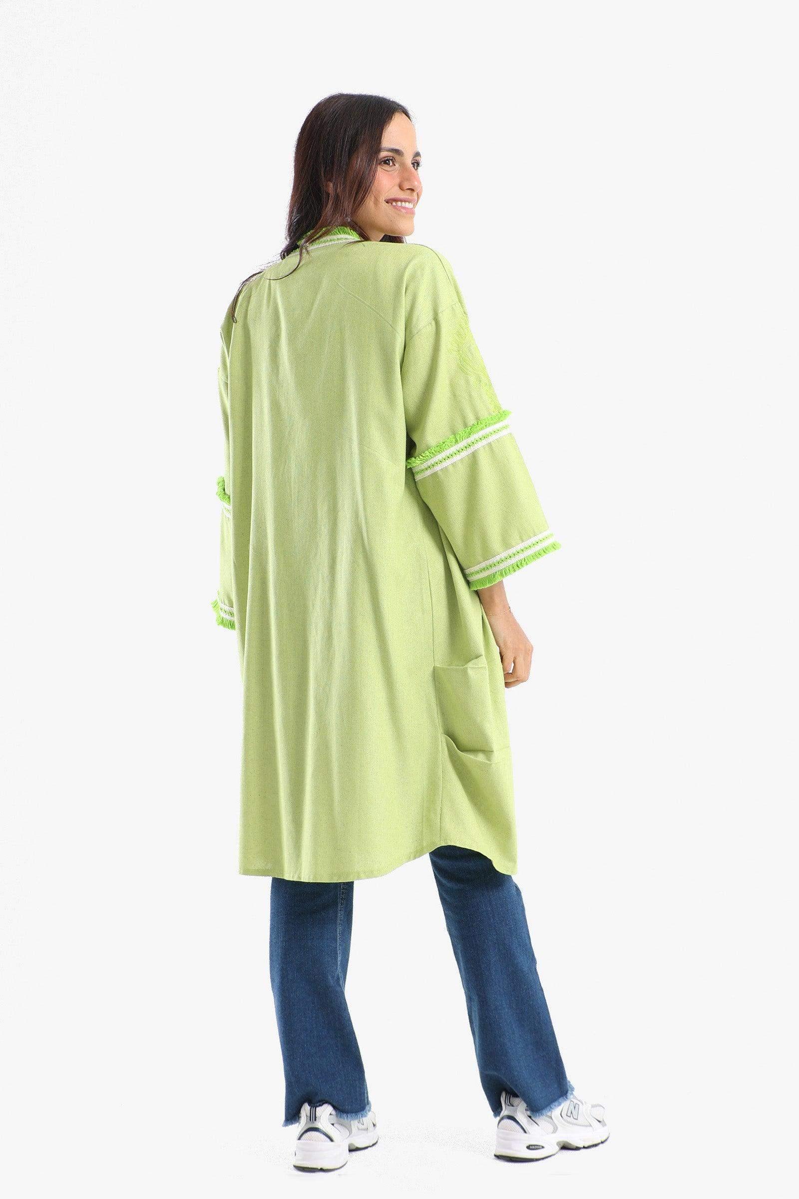 Tassels Hem Open Front Kimono - Carina - كارينا