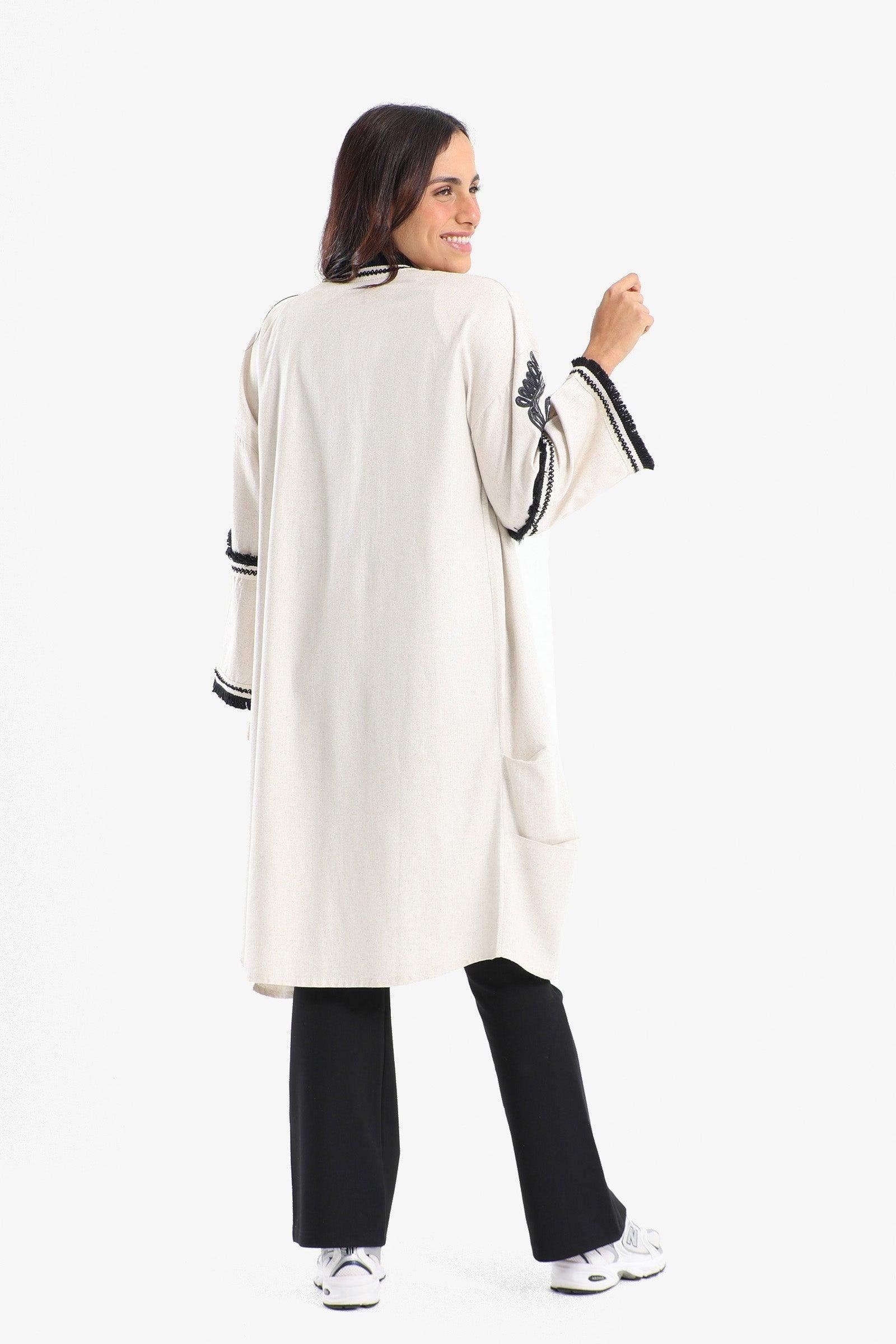 Tassels Hem Open Front Kimono - Carina - كارينا