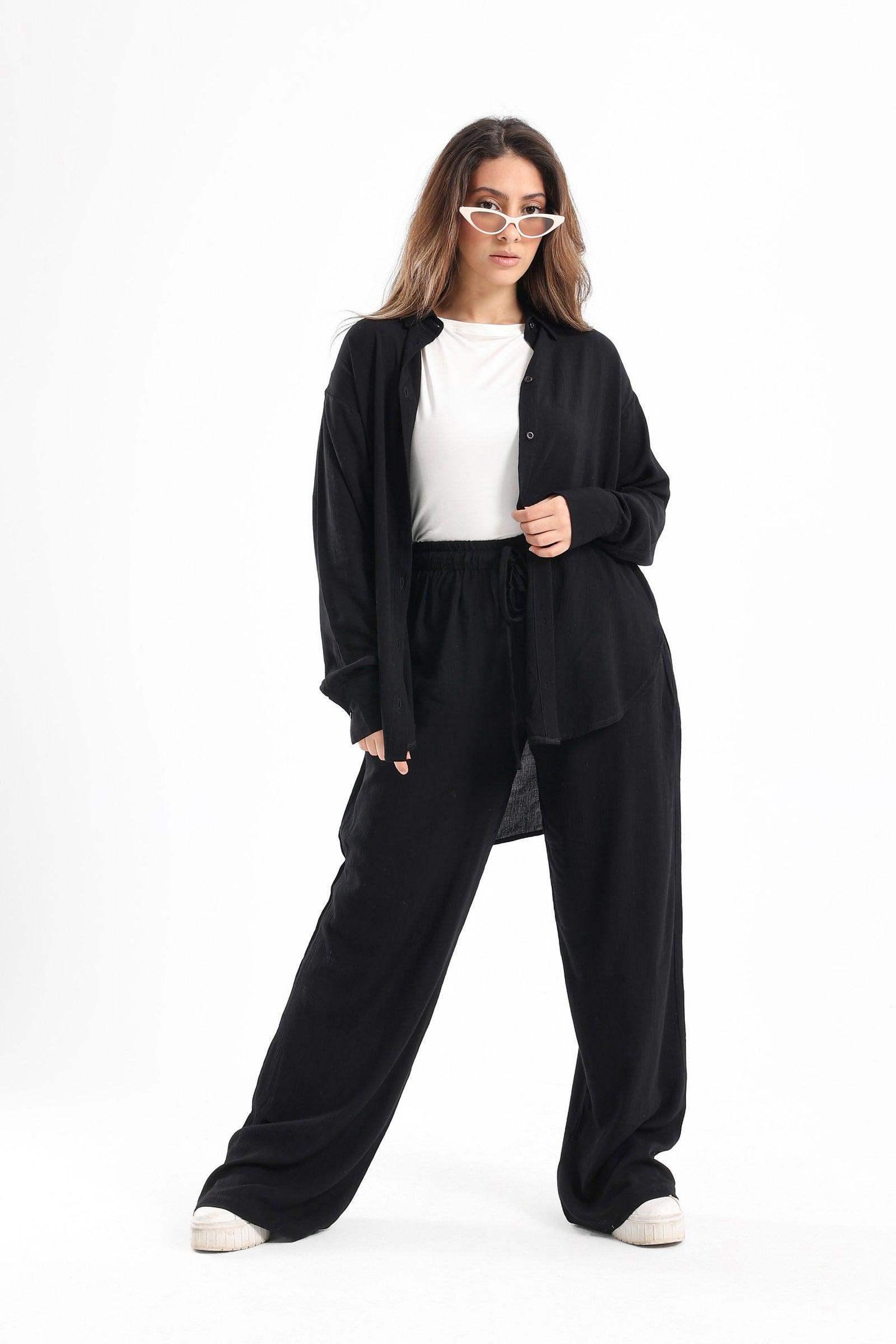 Tencel Shirt with Round Hem - Carina - كارينا