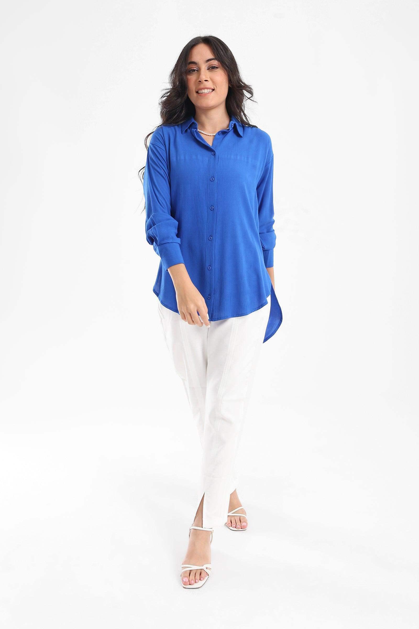 Tencel Shirt with Round Hem - Carina - كارينا