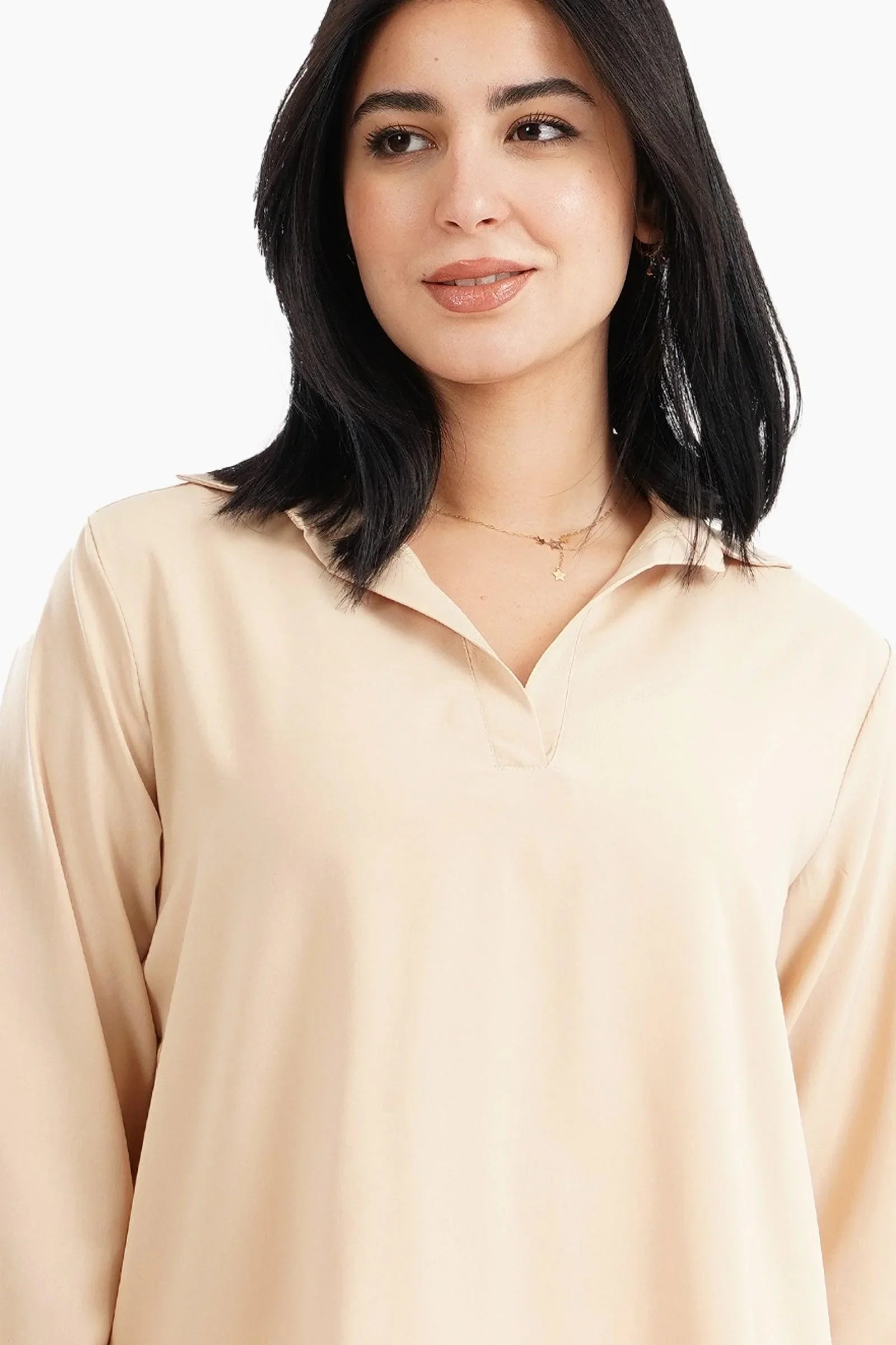 V-Neck Collared Blouse - Carina - كارينا
